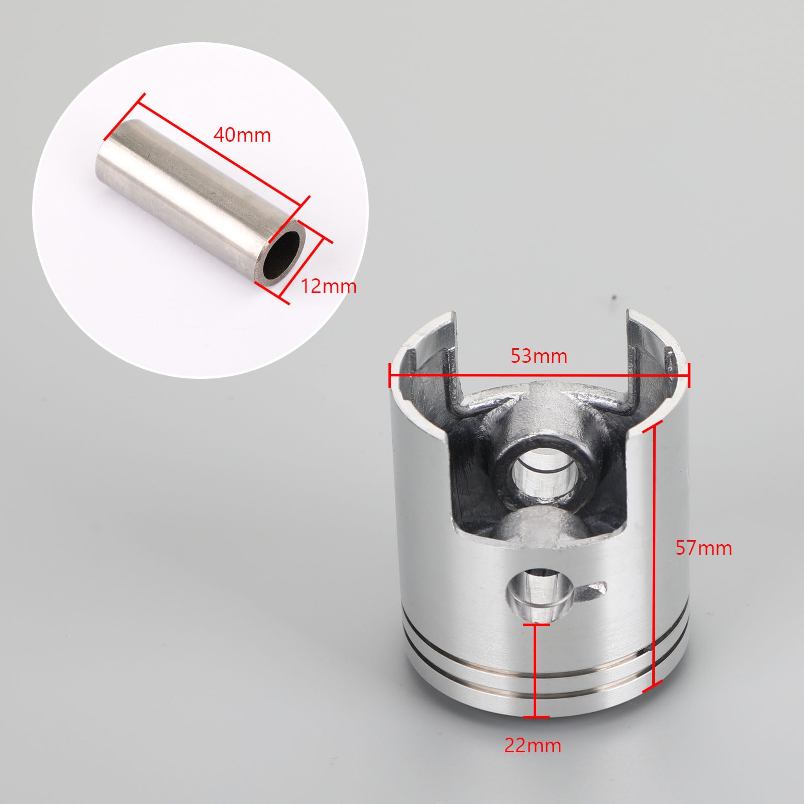 91-00 Suzuki Ah100 Ag100 Address Piston Ring Pin Clip Kit +0.50 53Mm