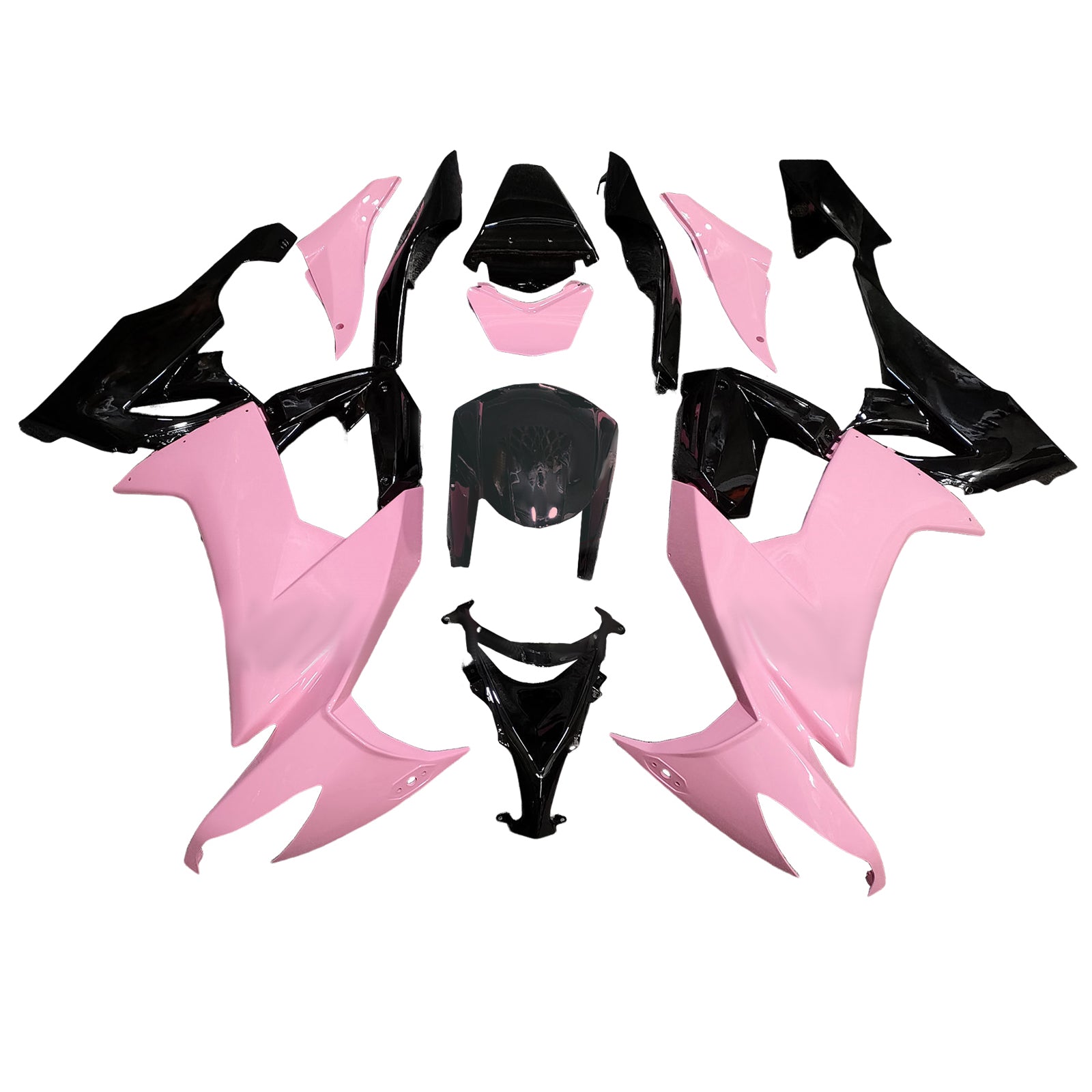Amotopart 2008-2010 Kawasaki ZX10R Black Pink Fairing Kit