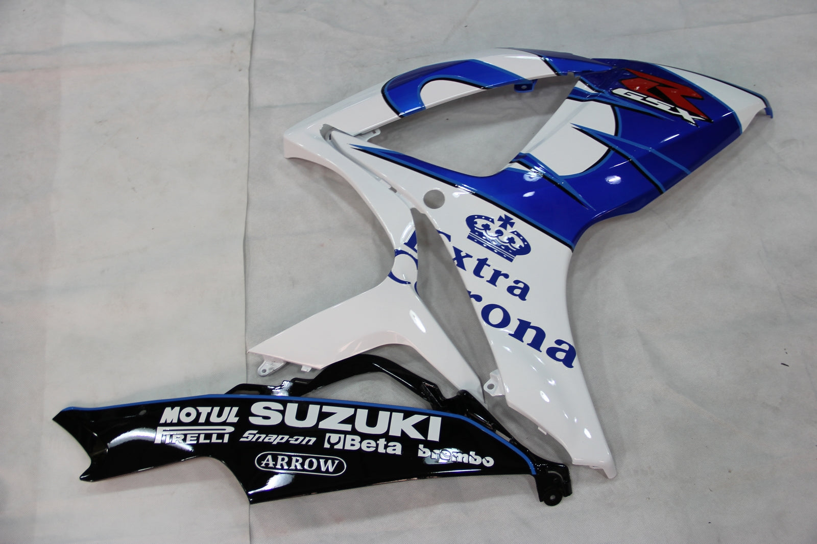 Amotopart 2006-2007 Suzuki GSXR 600/750 Black White Blue Fairing Kit