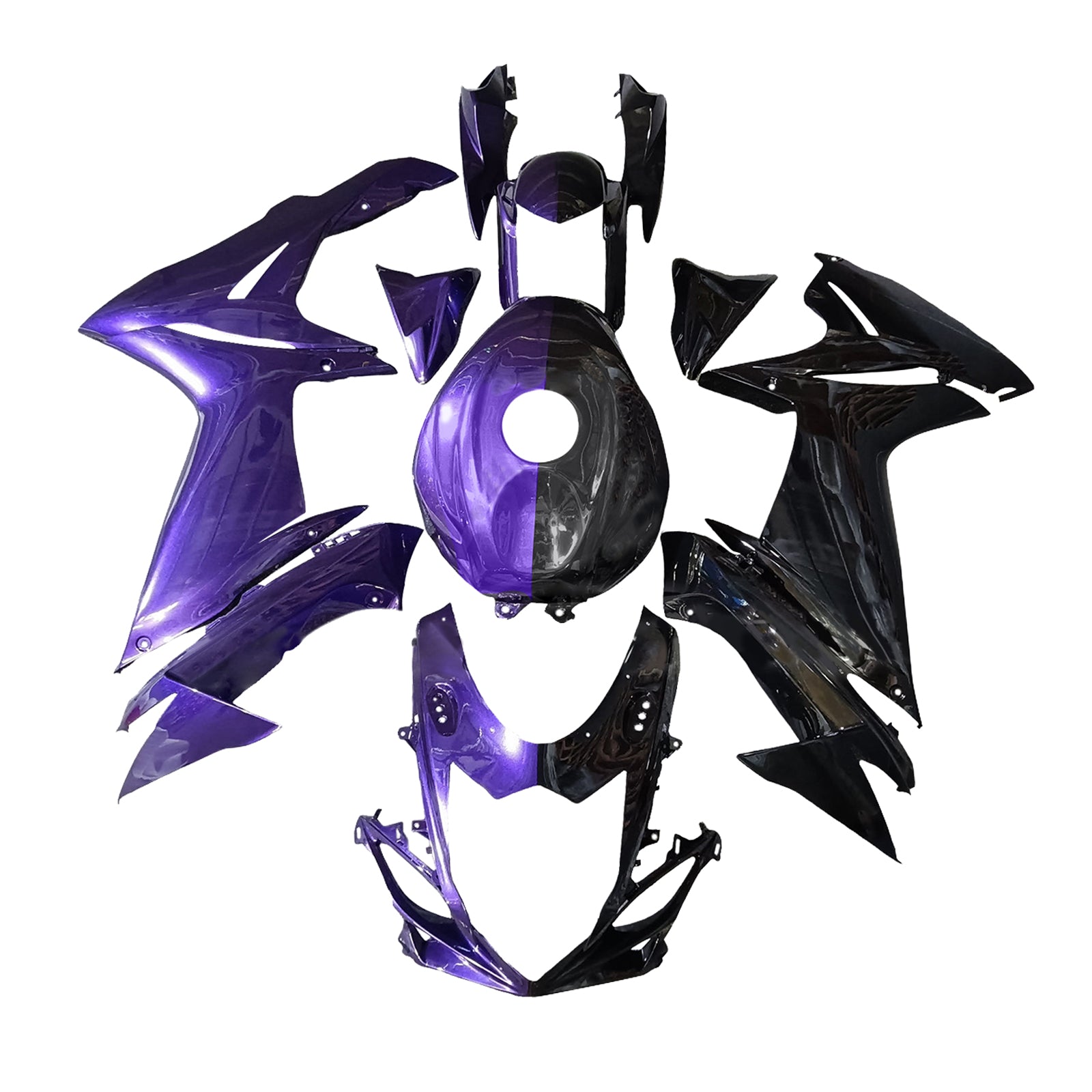 Amotopart 2011-2025 Suzuki GSXR 600/750 Purple Black Fairing Kit