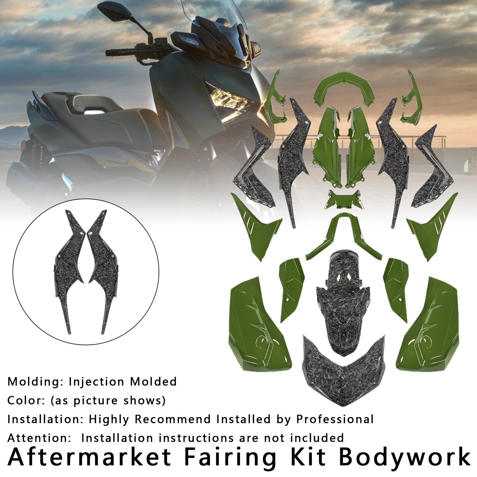 Amotopart 2023-2024 Yamaha X-MAX 300 Fairing Kit