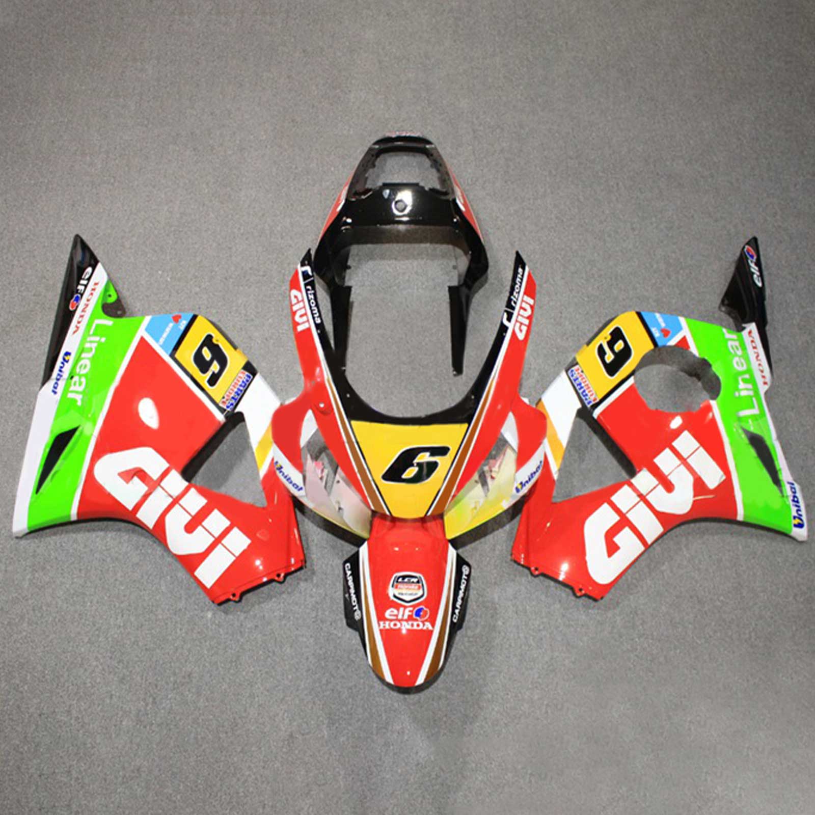 Amotopart 2002-2003 CBR954 Honda Bright Red & Green Fairing Kit