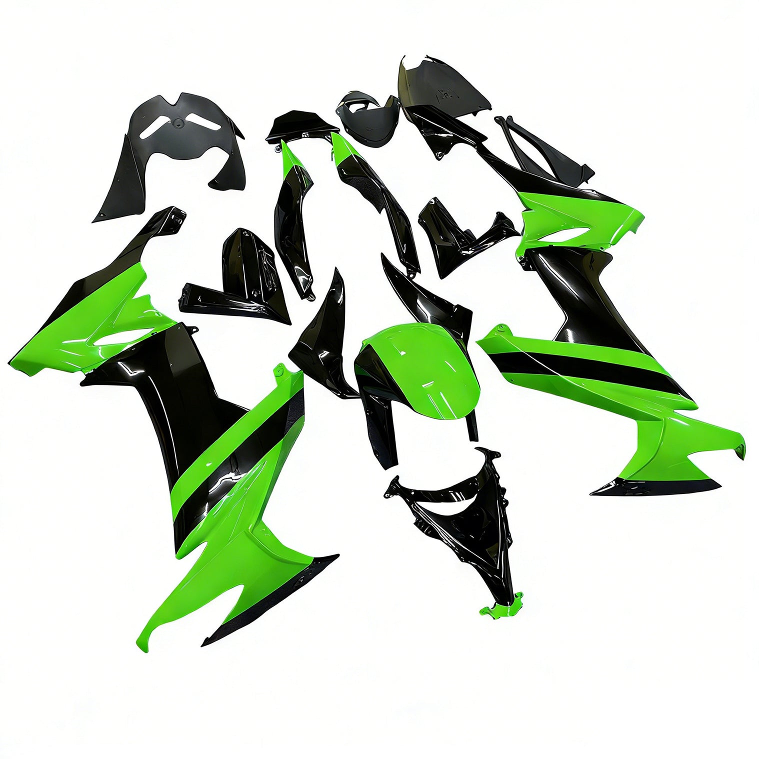 Amotopart 2008-2010 Kawasaki ZX10R Green Black Fairing Kit