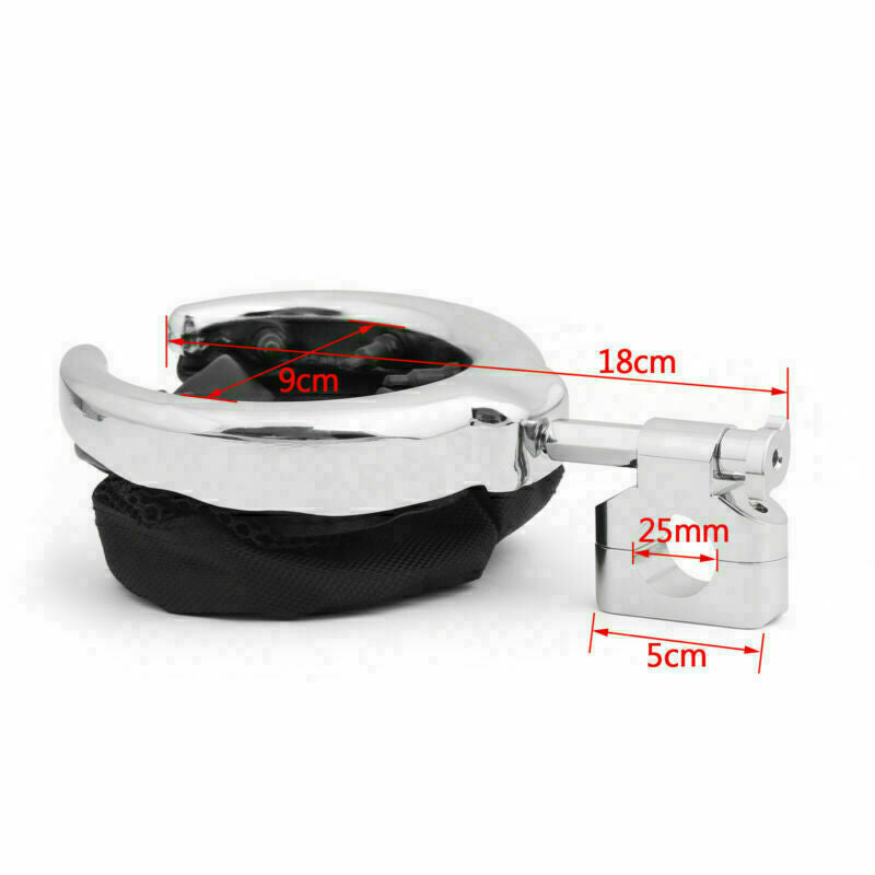 Cup /A Chrome Drink Fit Universal For Handlebar 1" Holder Metal Motorcycle