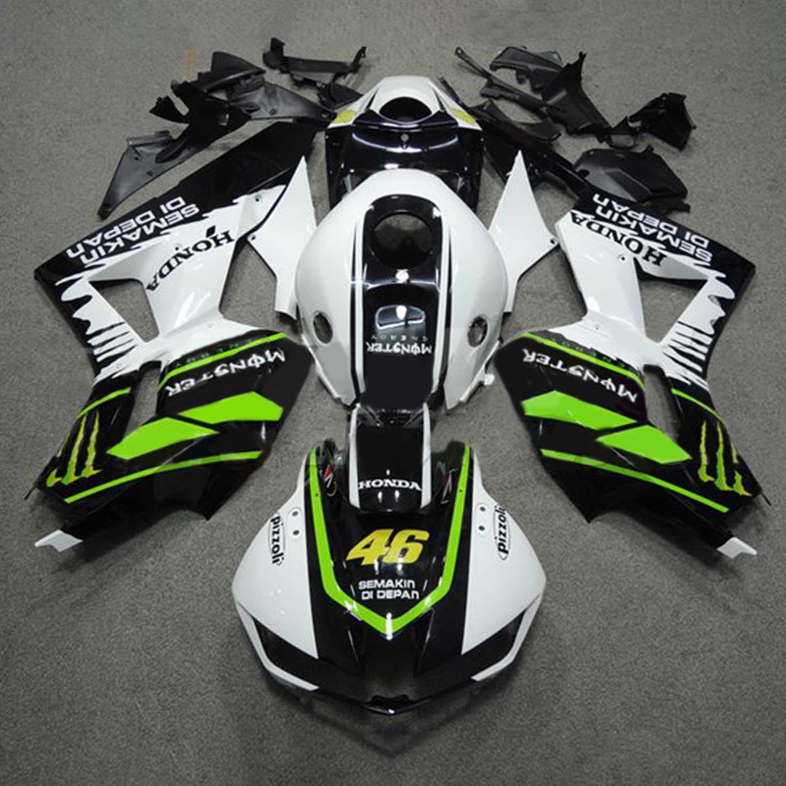 Amotopart 13-25 US ver. & 13-23 European ver. F5 CBR600RR Honda White&Green Fairing Kit