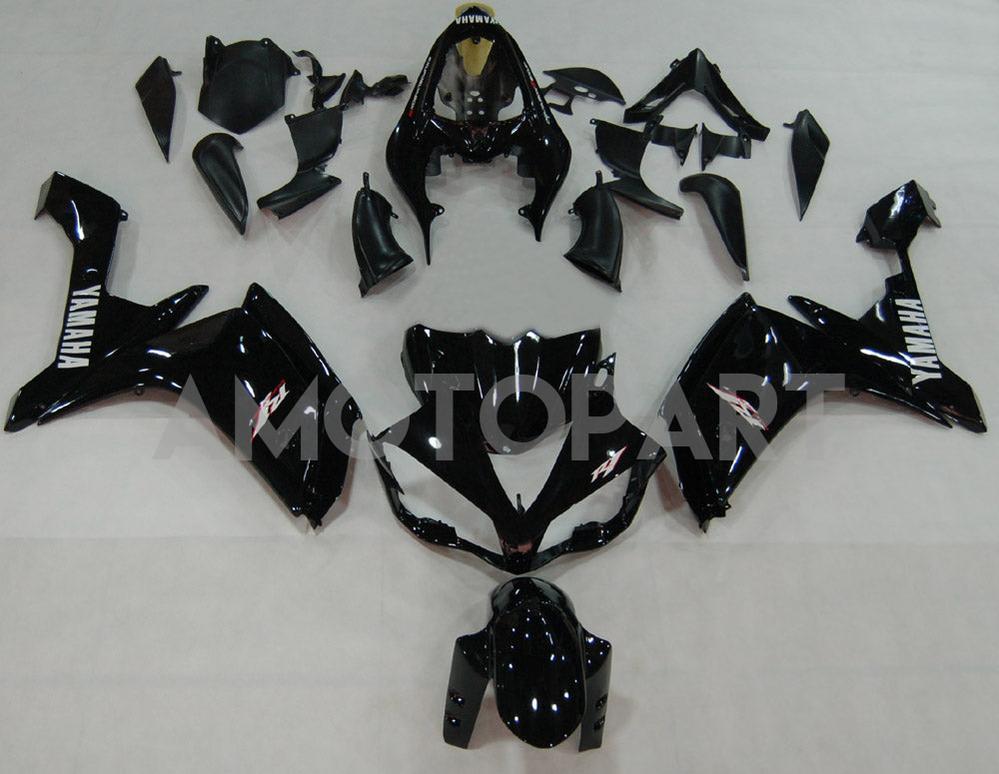 Amotopart 2007-2008 Yamaha YZF 1000 R1 Gloss Black Fairing Kit