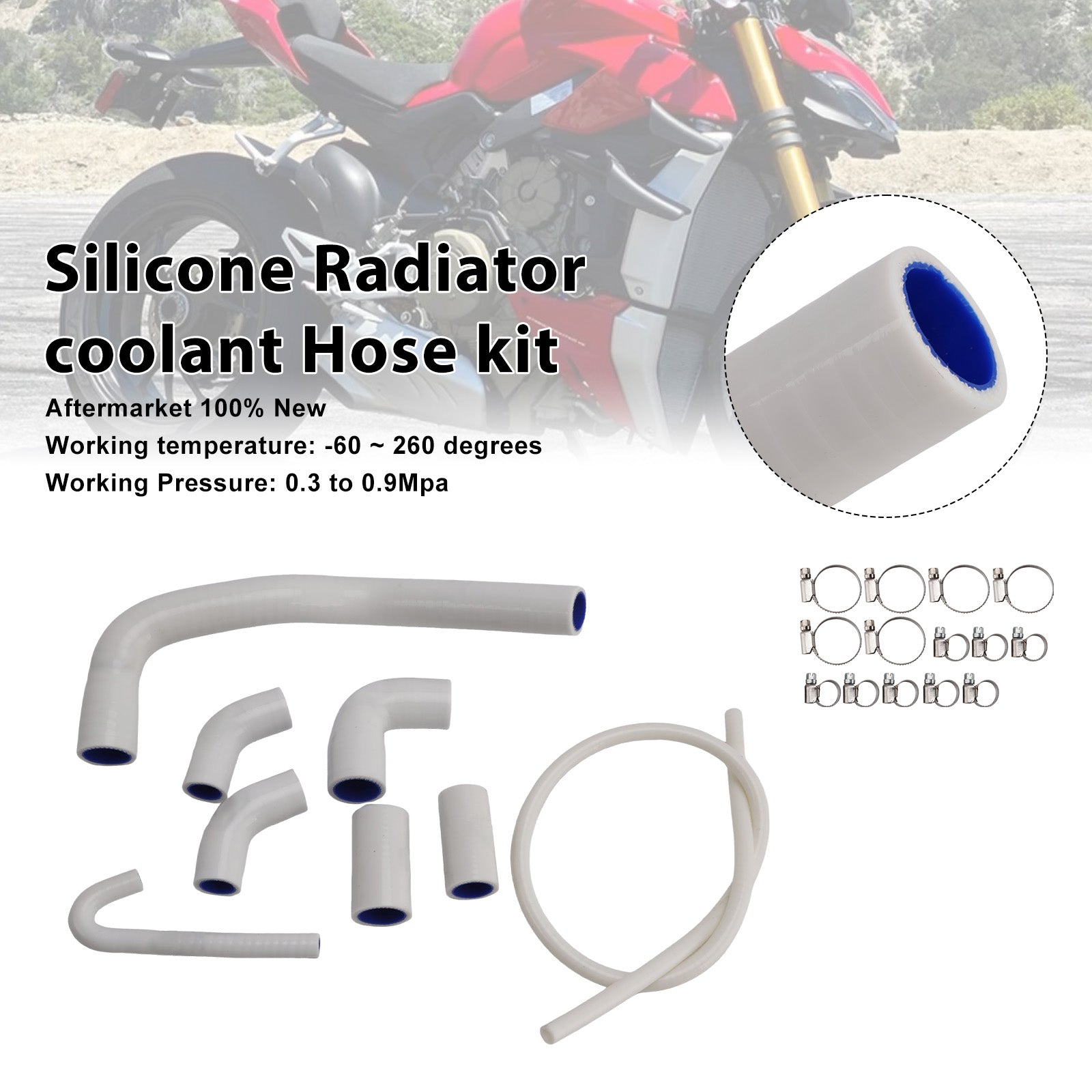 2020-2025 Ducati Streetfighter V4 V4S Silicone Radiator coolant Hose