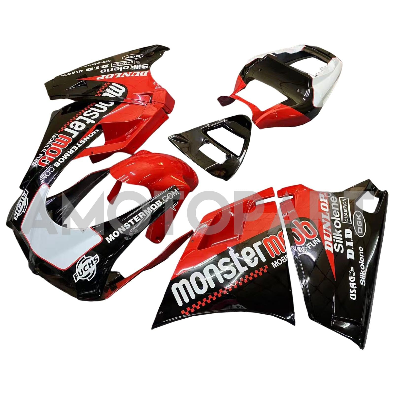 Amotopart 1996-2002 Ducati 748/916/996/998 Red Black Fairing Kit