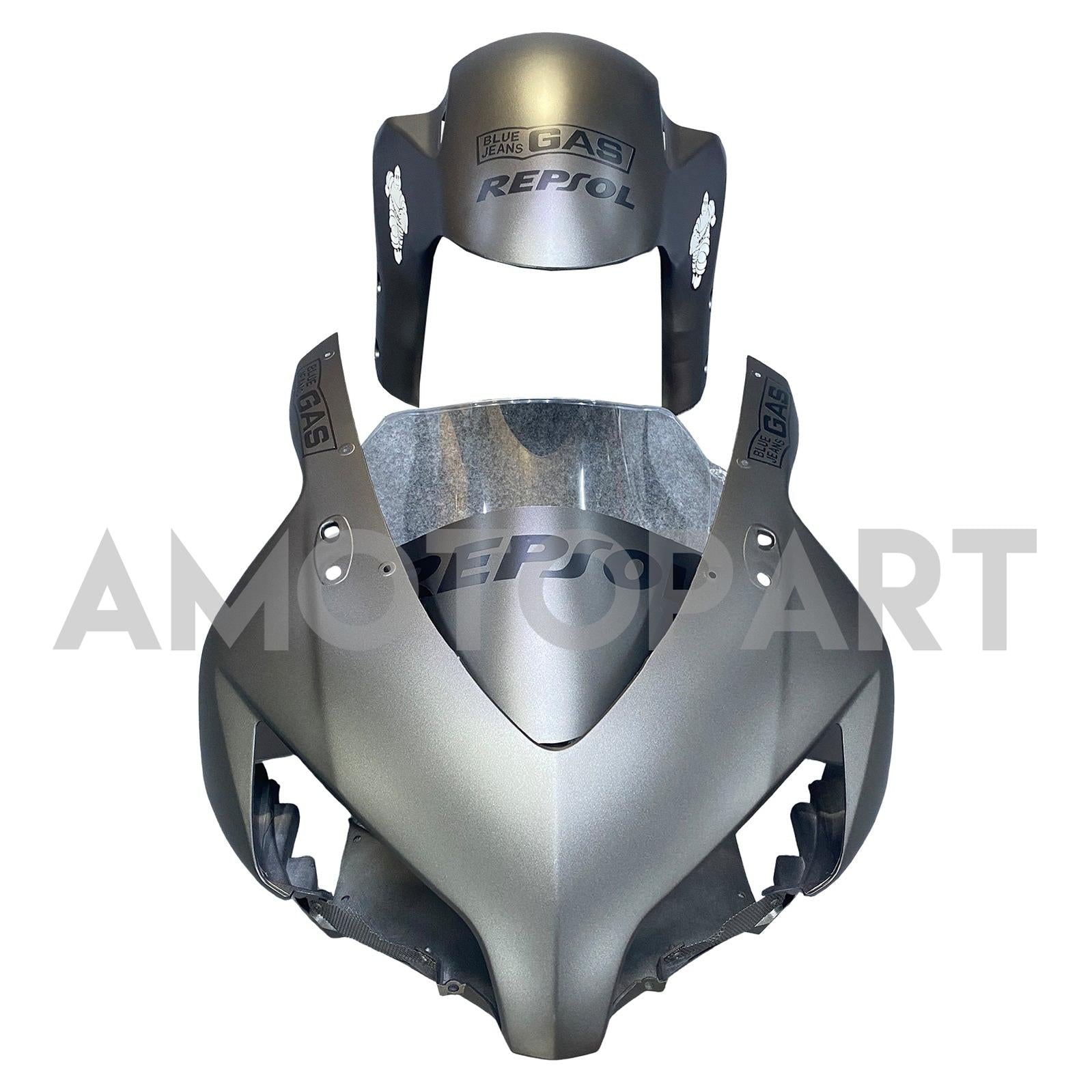 Amotopart 2004-2005 Honda CBR1000RR Silver Black Fairing Kit
