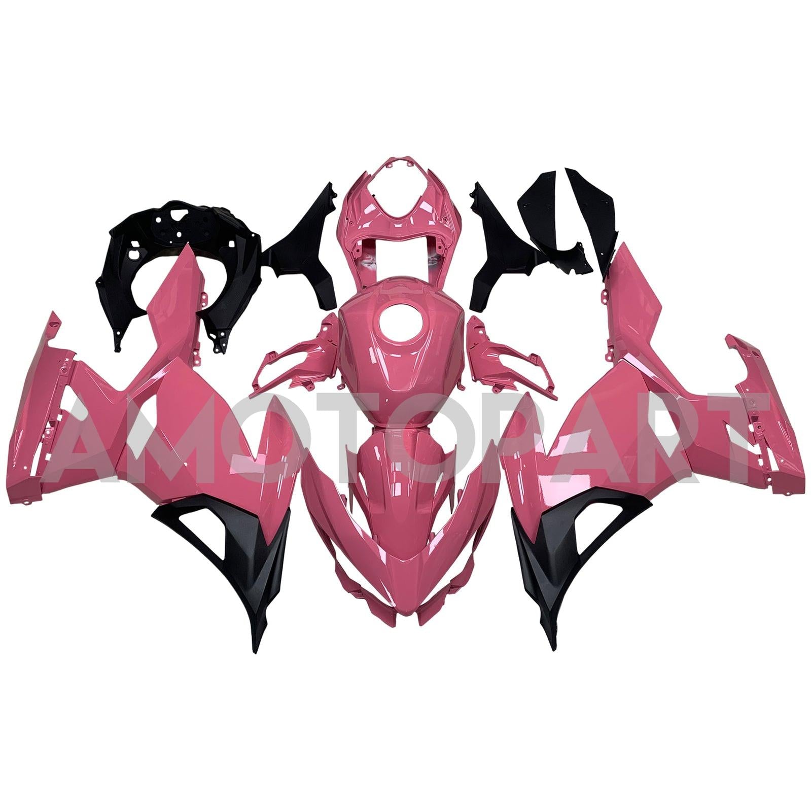 Amotopart 2018-2024 Kawasaki EX400/Ninja400 ピンクブラックフェアリングキット