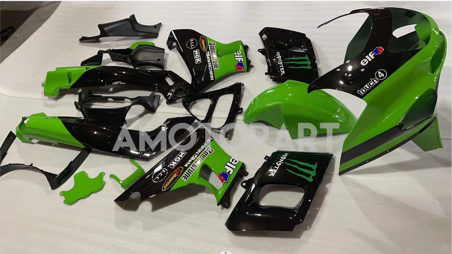 Amotopart Kawasaki ZZR400 1993-2007/ZZR600 1993-2003 Green Fairing Kit