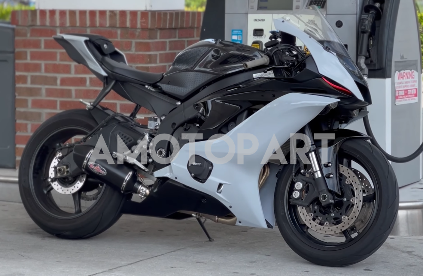 Amotopart Yamaha 2017-2023 YZF 600 R6 Carbon Fiber & Light Grey Fairing Kit