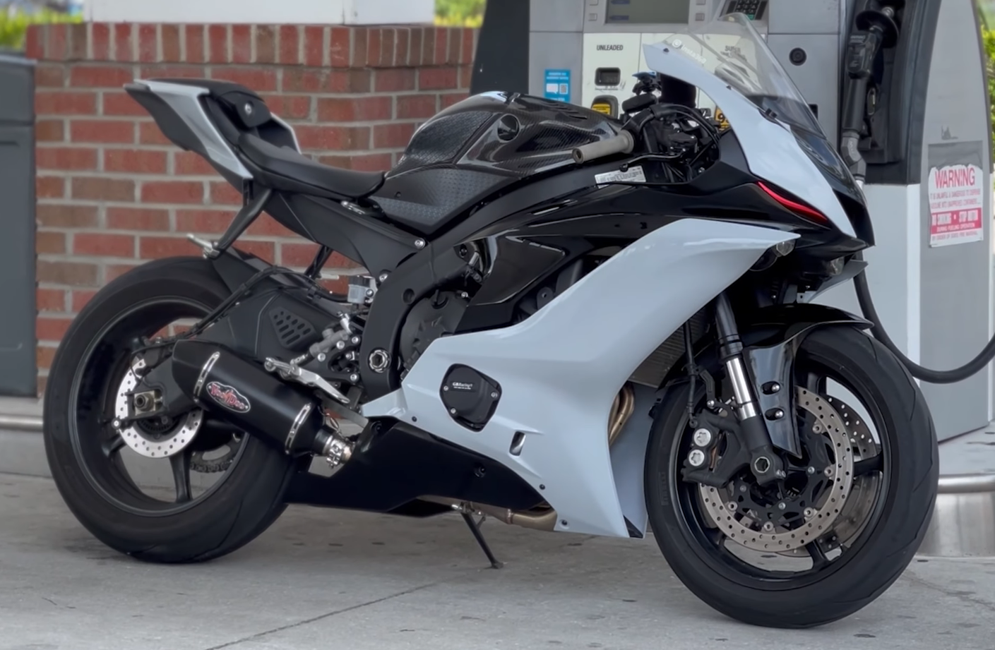 Amotopart Yamaha 2017-2023 YZF 600 R6 Carbonfaser & Hellgraues Verkleidungsset