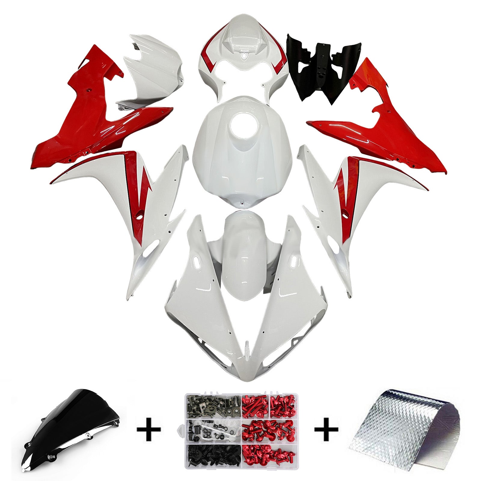 Amotopart 2004-2006 Yamaha YZF-R1 White Red Fairing Kit