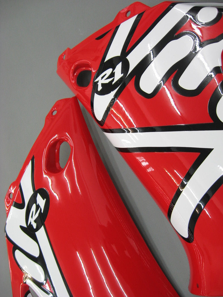 Amotopart 1998-1999 Yamaha YZF 1000 R1 Red&White Logos Fairing Kit