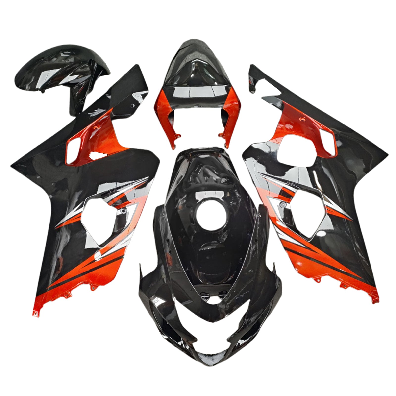 Amotopart 2004-2005 Suzuki GSXR 600/750 Black Orange Fairing Kit