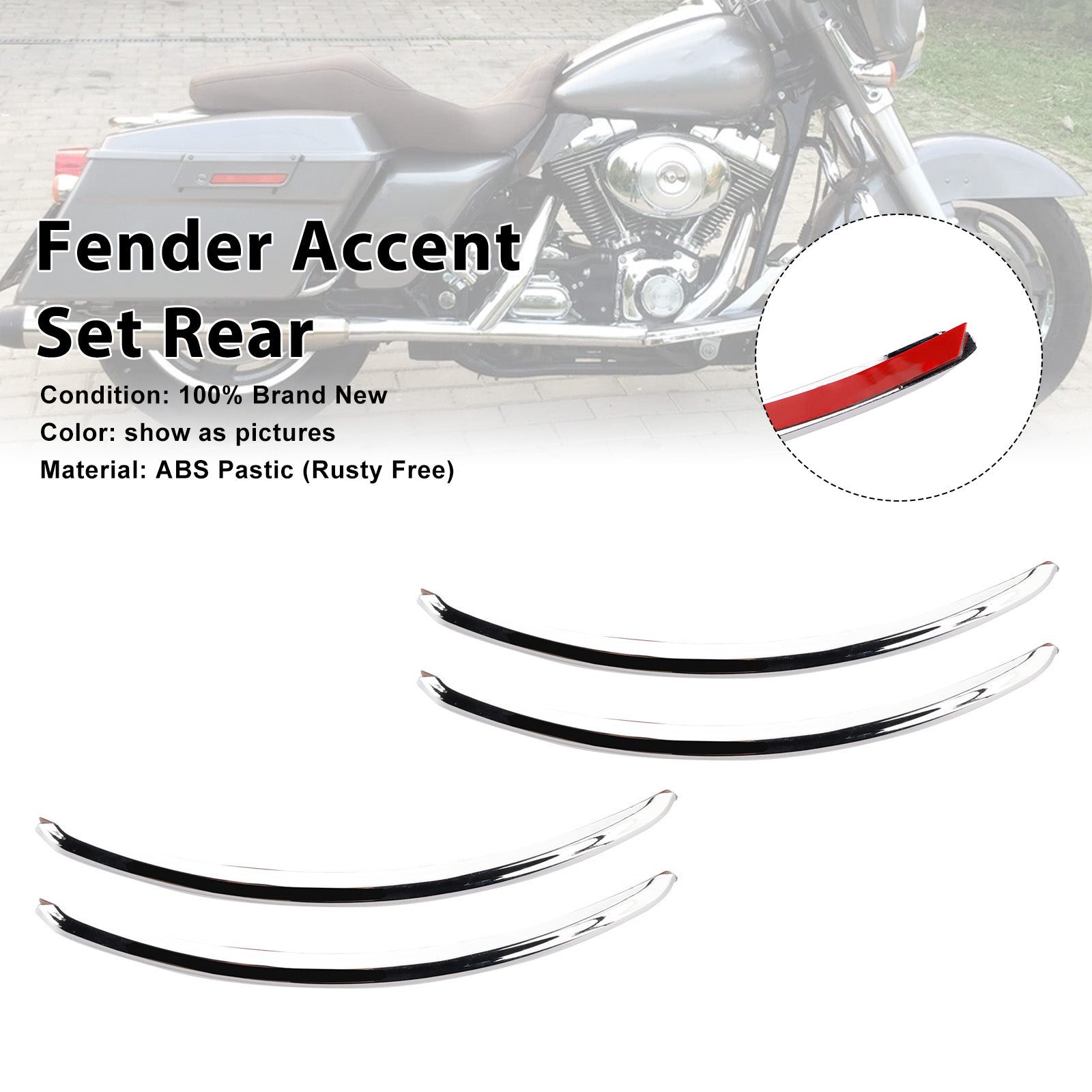 2006-2013 FLHX Street Glide Rear Fender Accent Set