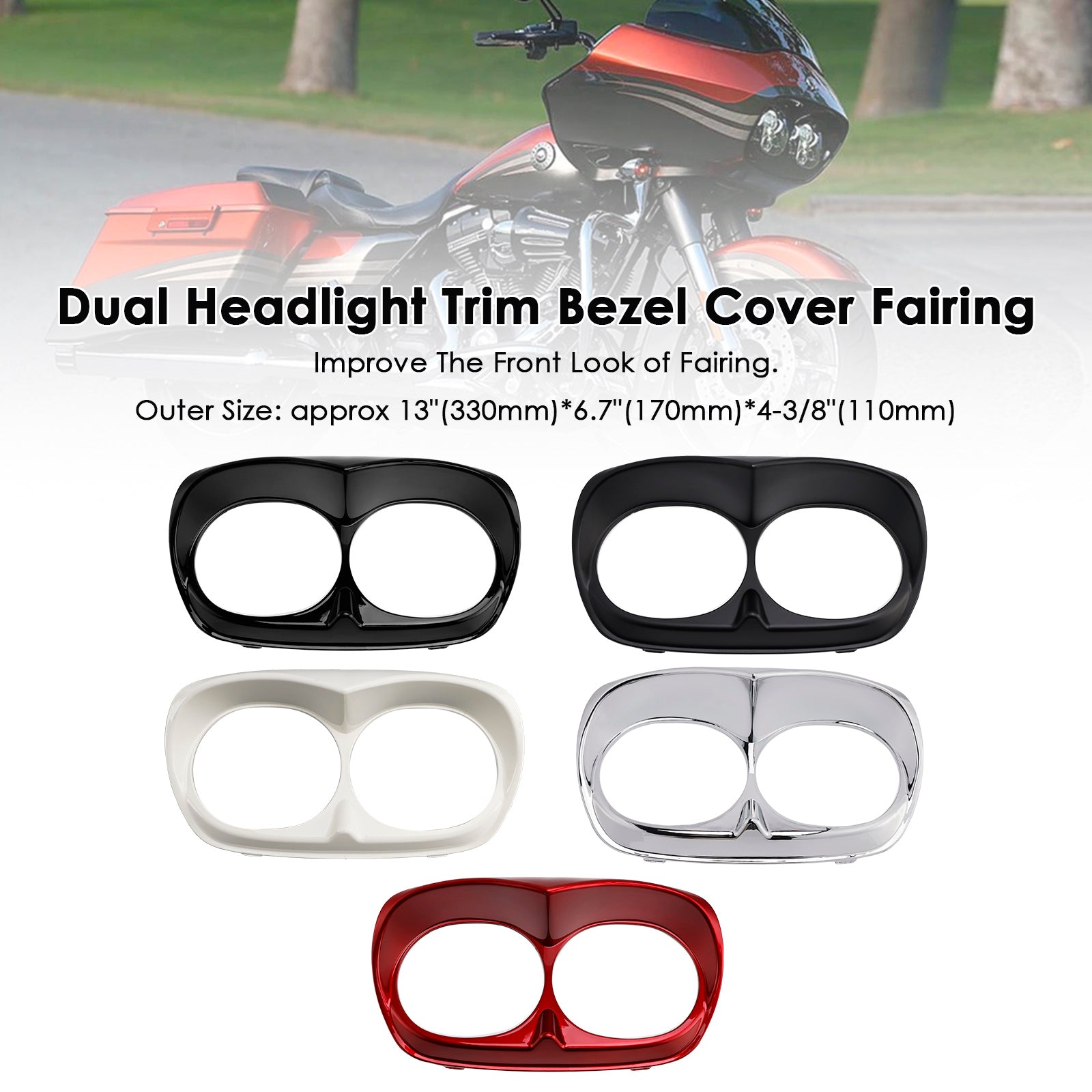 1998-2013 Road Glide Dual Headlight Trim Bezel Cover Fairing