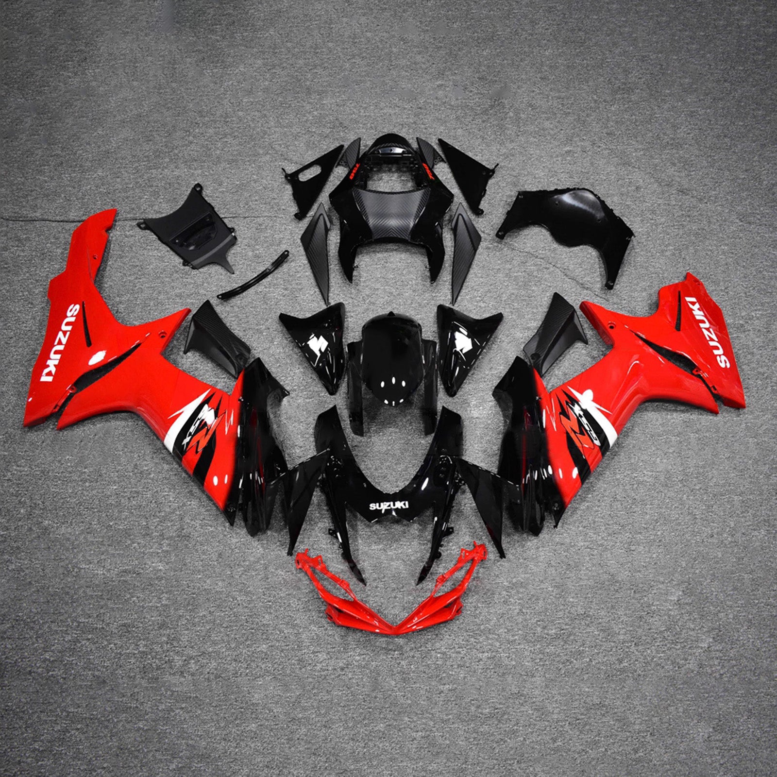 Kit de carenagem Amotopart 2011-2026 Suzuki GSXR 600/750 vermelho preto