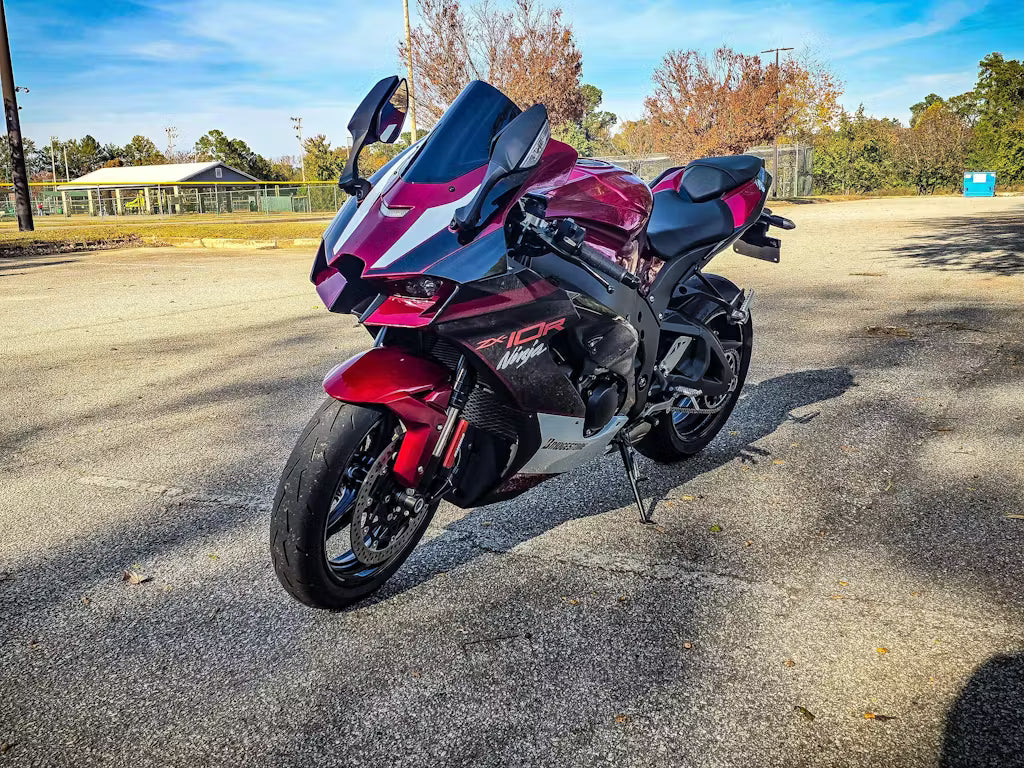 Amotopart 2021-2025 Kawasaki ZX10R ZX10RR Glossy Black White Red Fairing Kit