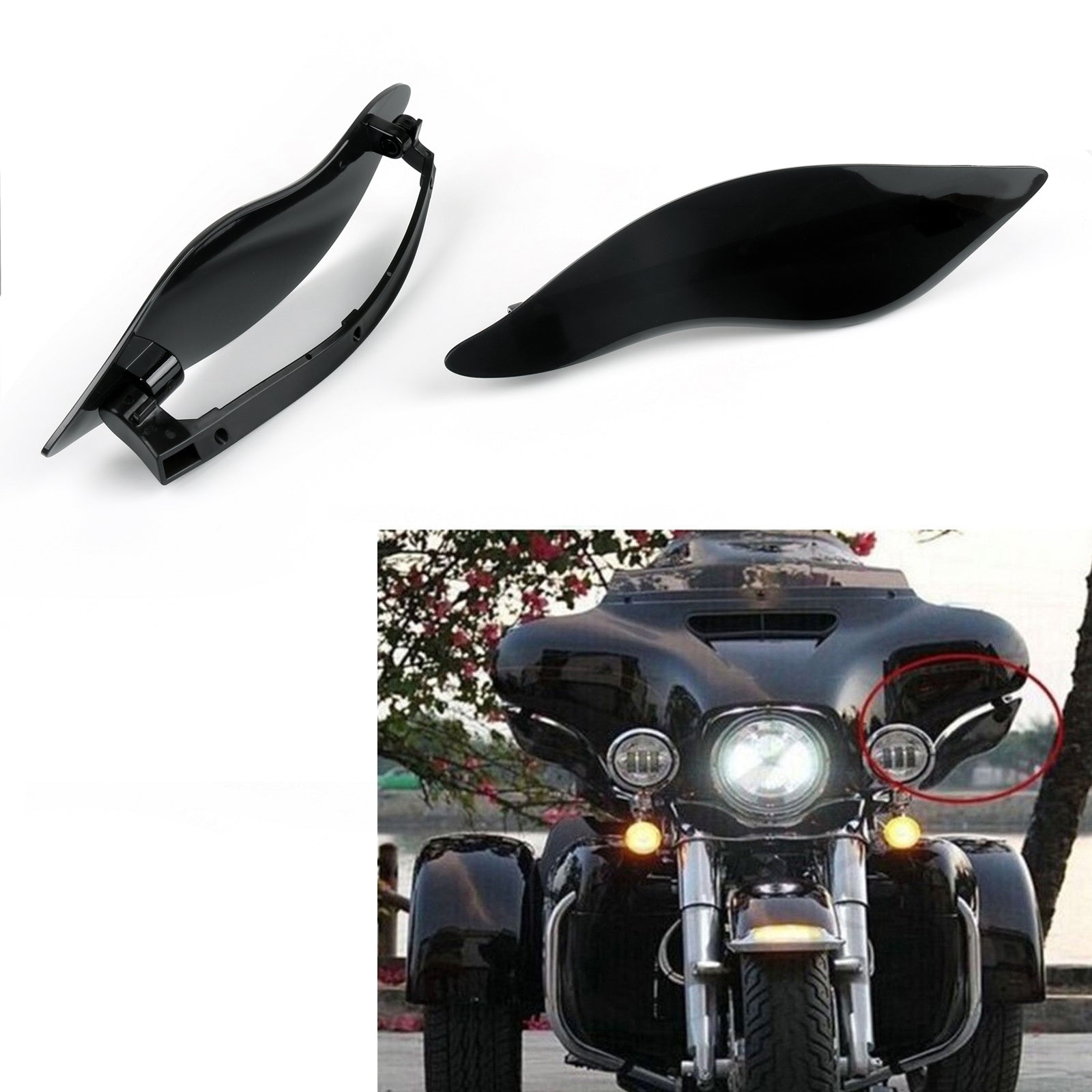 2014–2016 Harley Electra Street Glide Touring Schwarz ABS 7" Windschutzscheibe