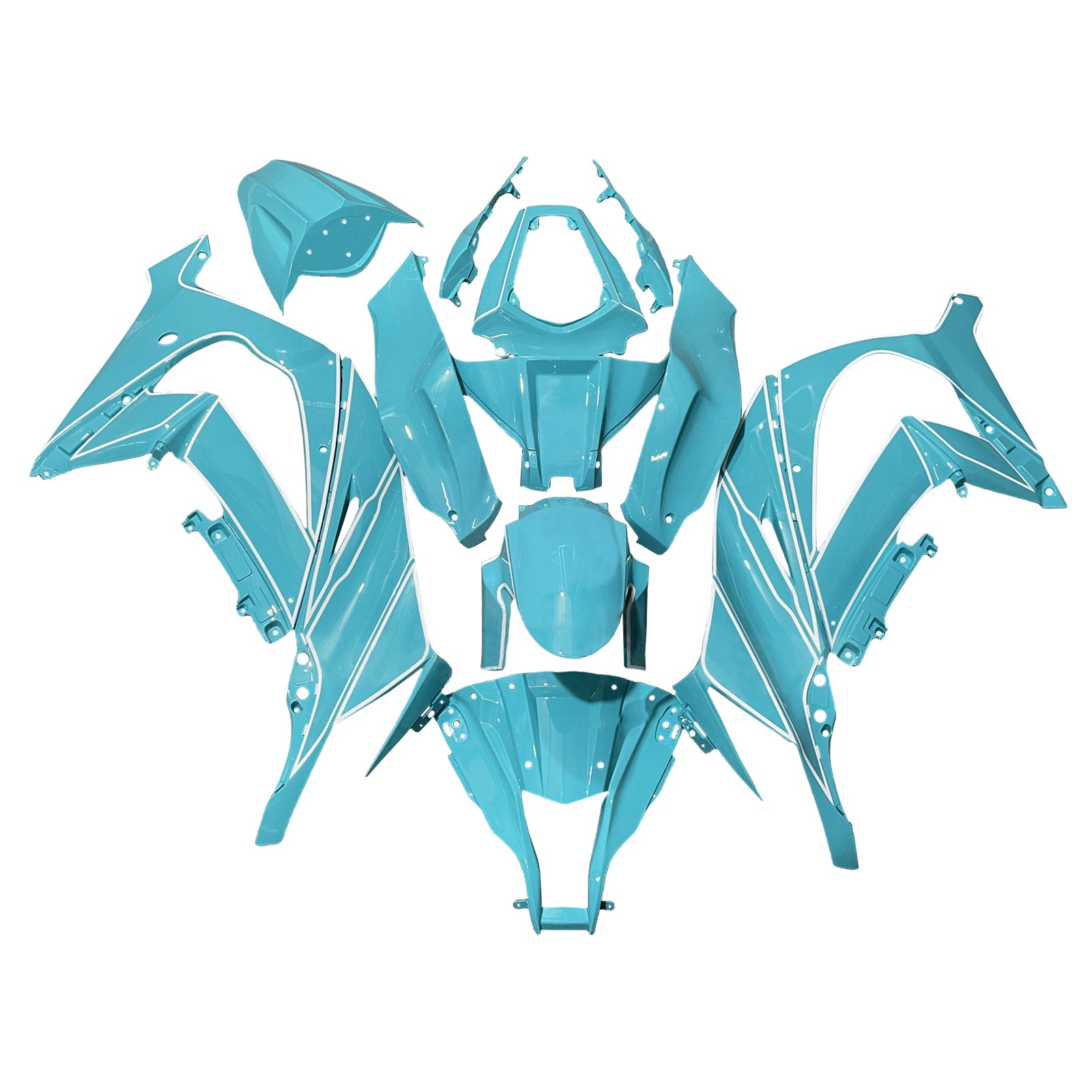 Amotopart 2011-2015 Kawasaki ZX10R Blue Fairing Kit