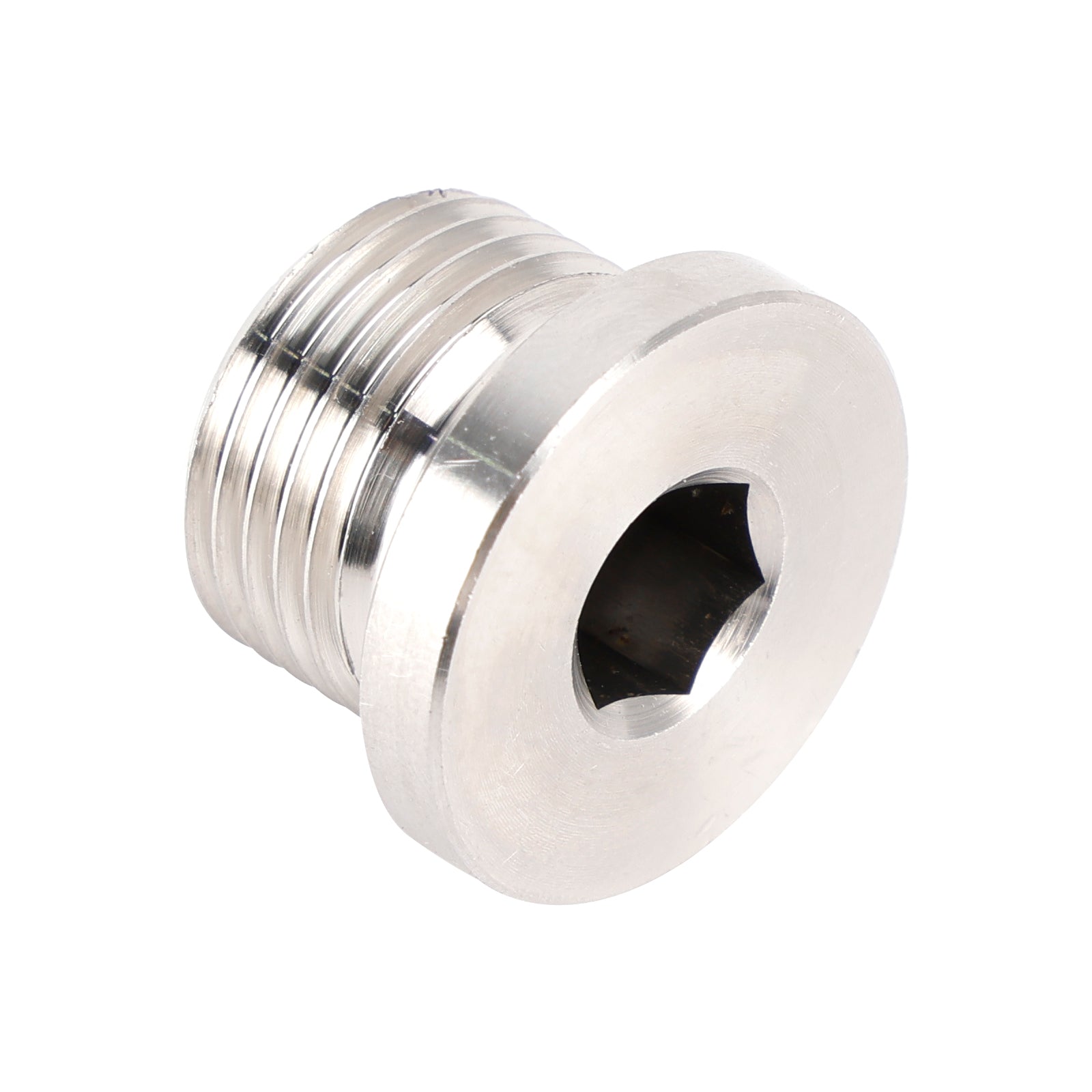 304 Stainless Steel O2 Sensor Plug Cap Inner Hex Head M18x1.5 w/ Copper Washer