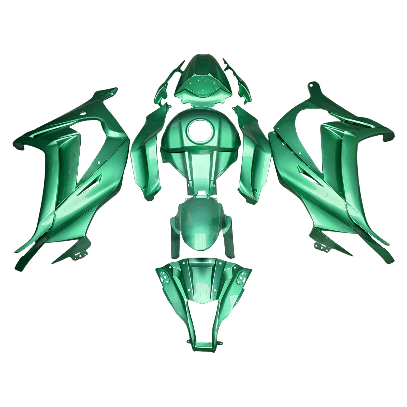 Amotopart 2011-2015 Kawasaki ZX10R Green Fairing Kit