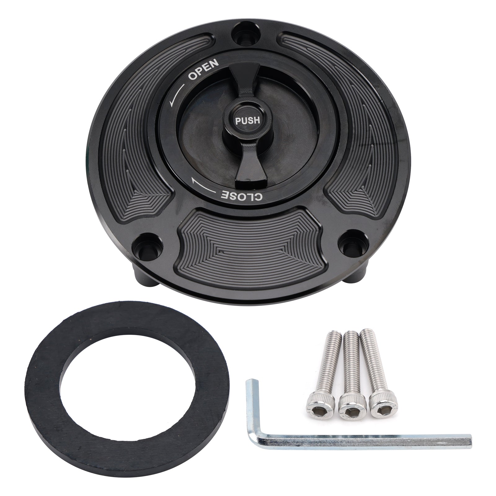 Yamaha FZ1 FZ6 FZ8 YZF R1 R6 R3 FZR 750 CNC Black Keyless Fuel Filler Cap