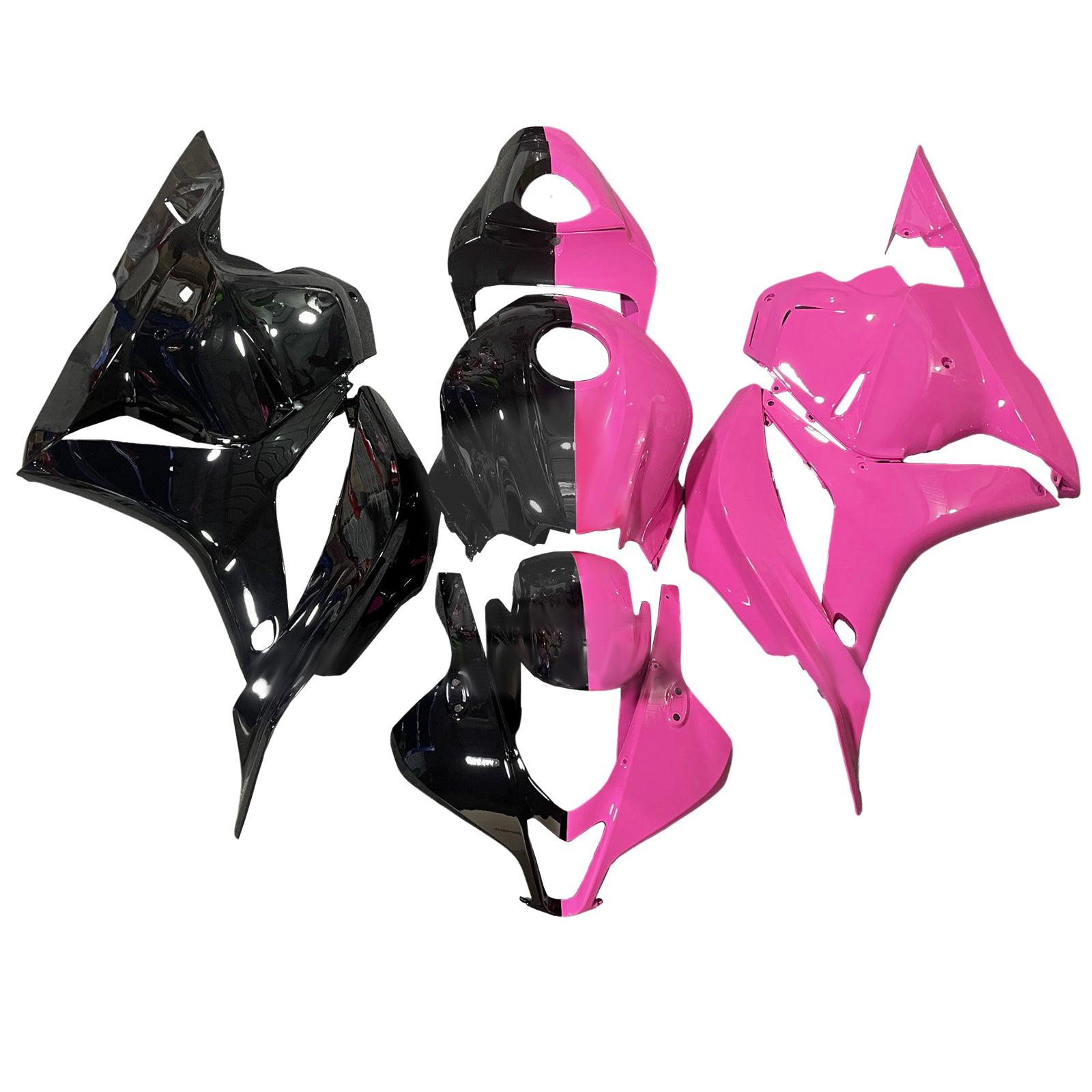 Amotopart 2009-2012 Honda CBR600RR Black Pink Fairing Kit