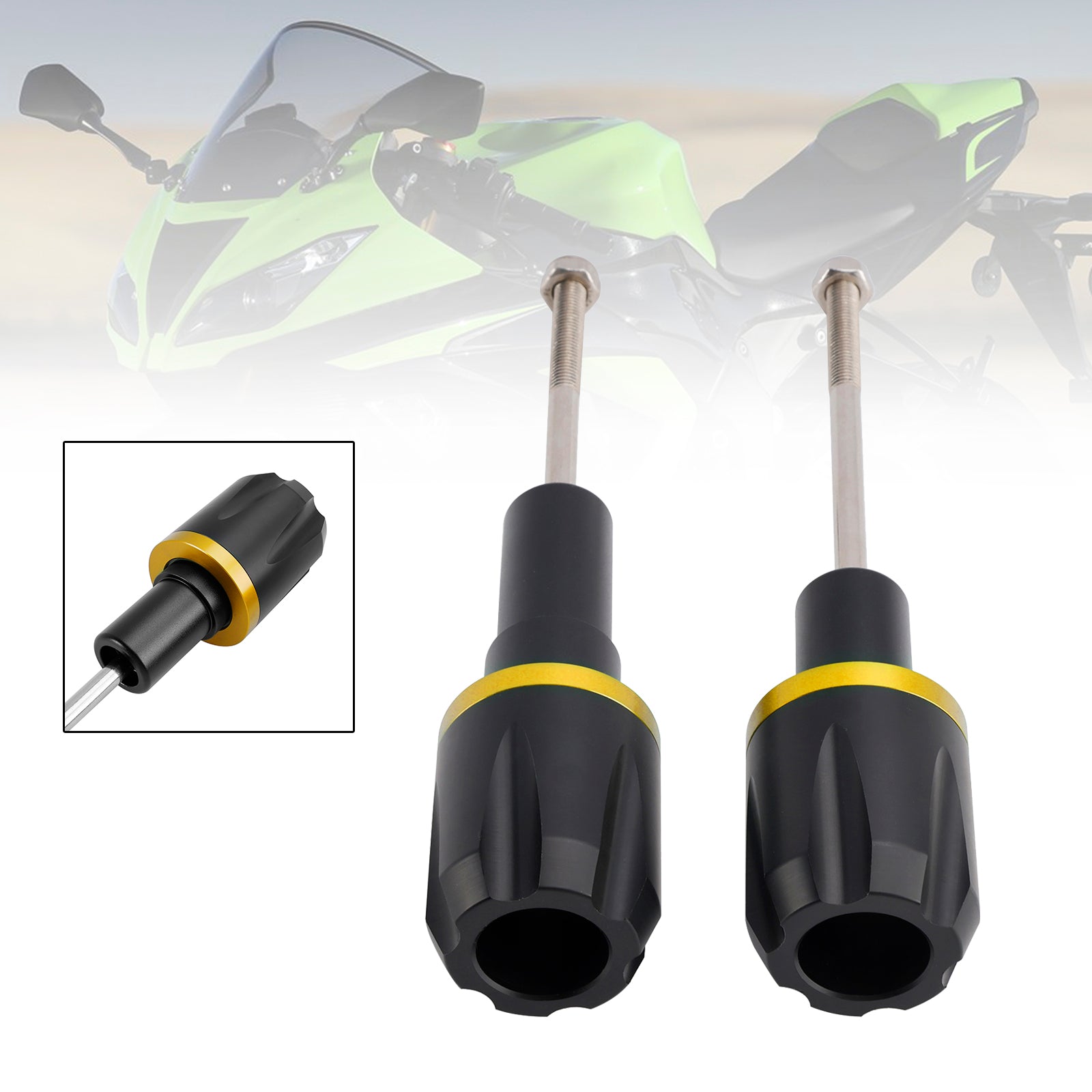 2017-2023 Kawasaki Ninja 650 Aluminum Frame Crash Slider Protection Gold