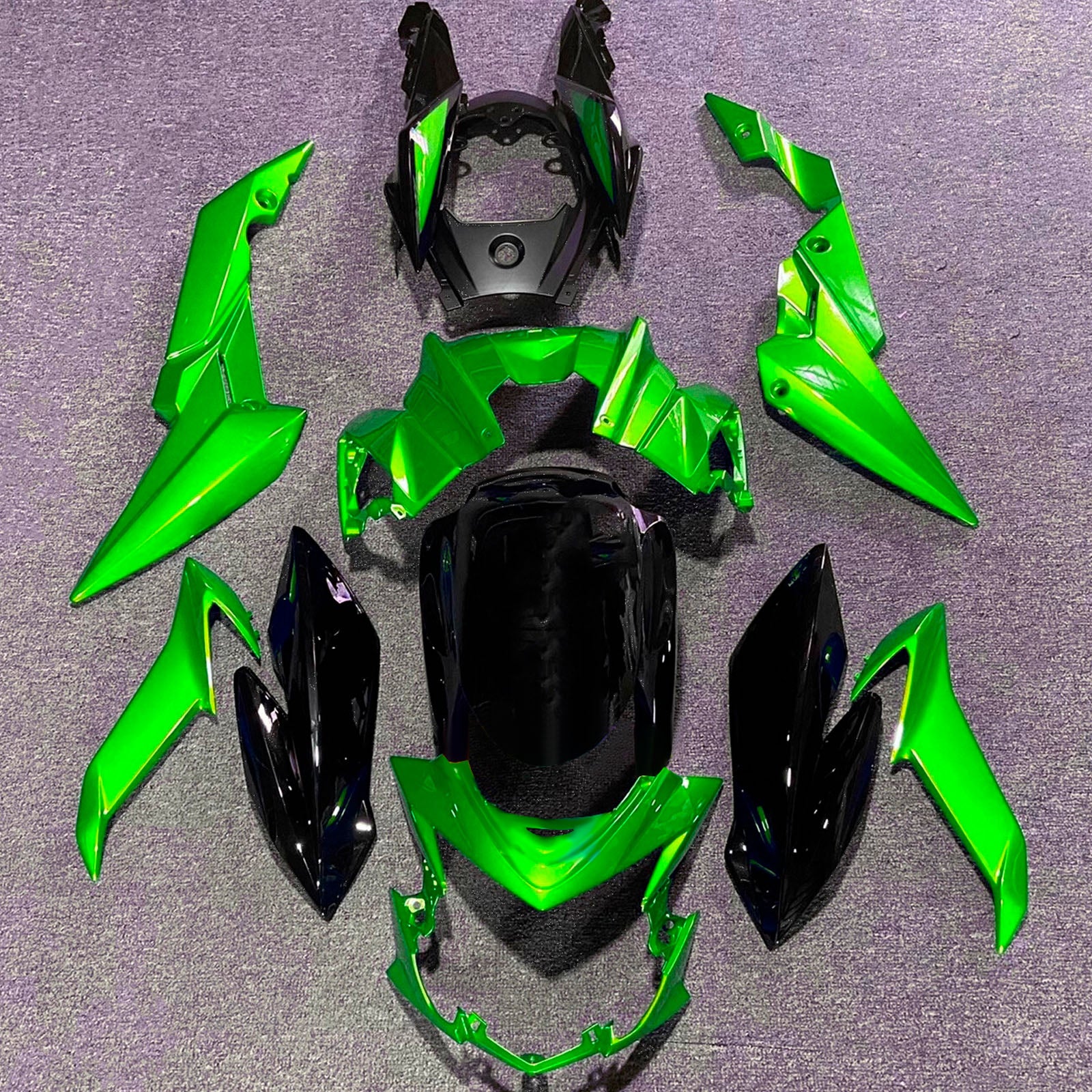 Amotopart 2017-2022 Suzuki GSXS 750 Green Black Fairing Kit