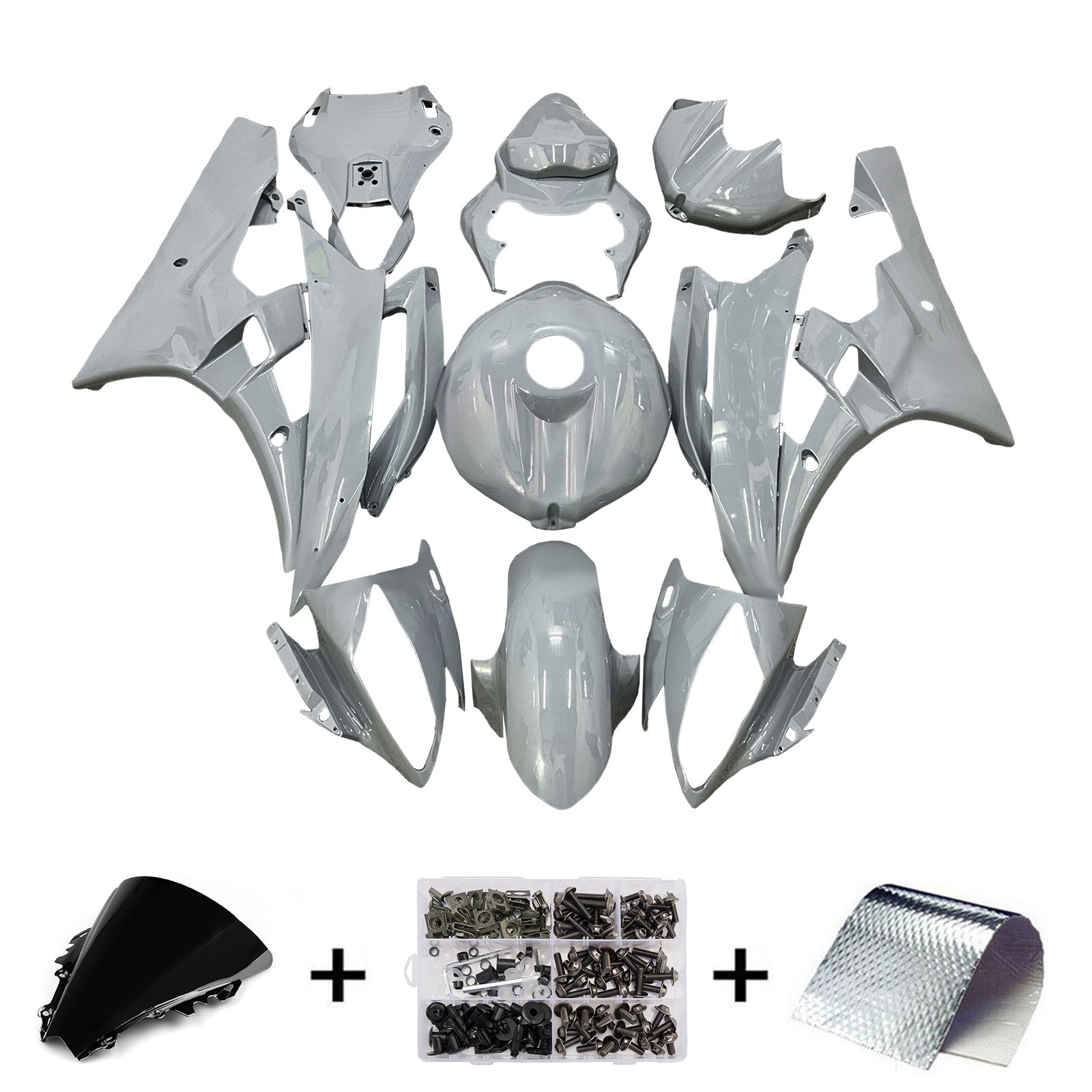 Amotopart 2006-2007 Yamaha YZF-R6 Grey Fairing Kit