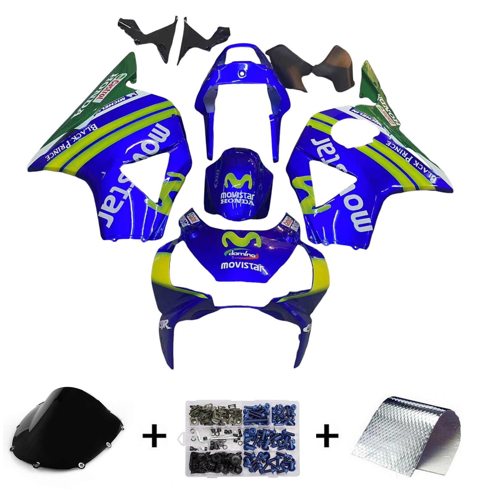 Amotopart 2002-2003 Honda CBR954 Blue Green Fairing Kit