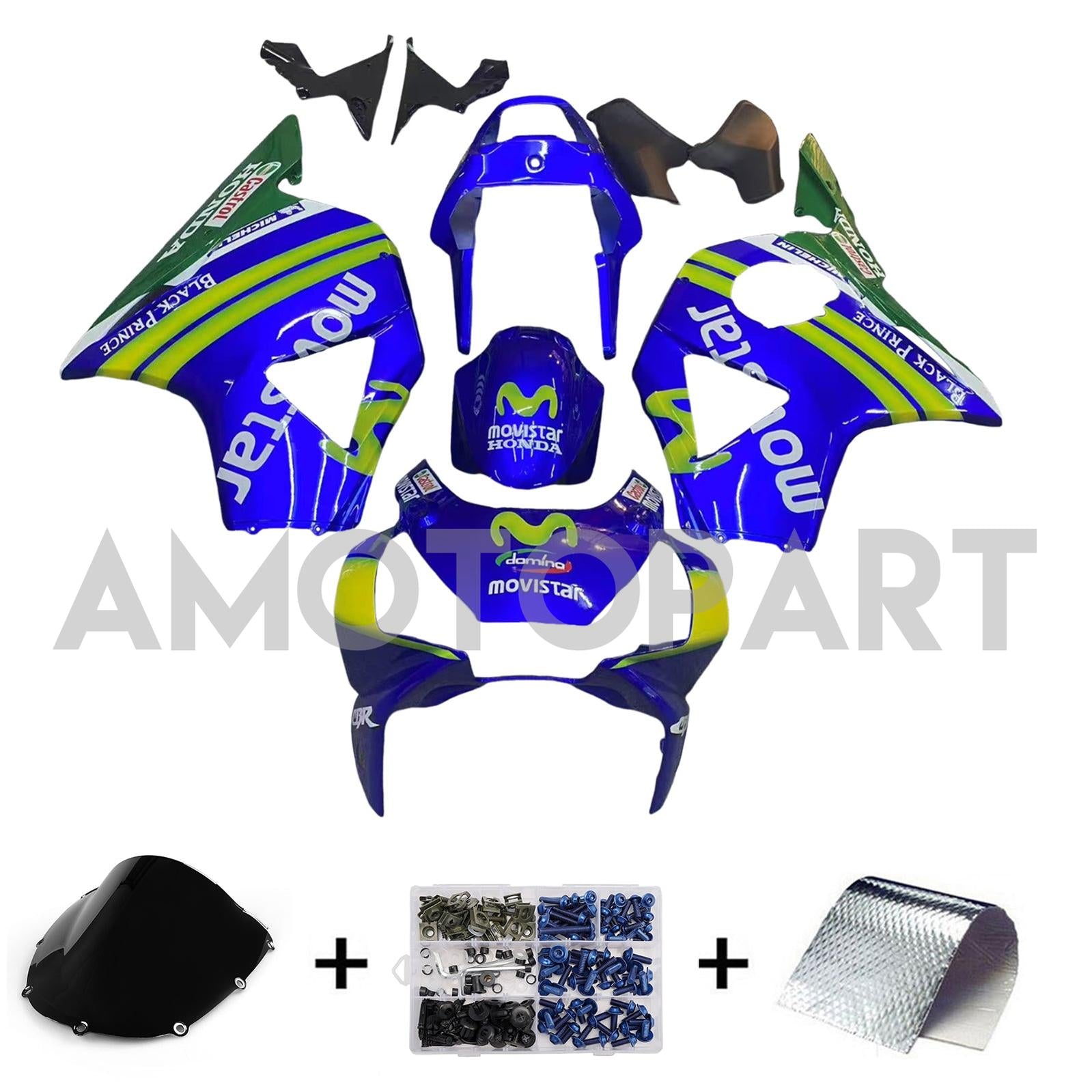 Amotopart 2002-2003 Honda CBR954 Blue Green Fairing Kit