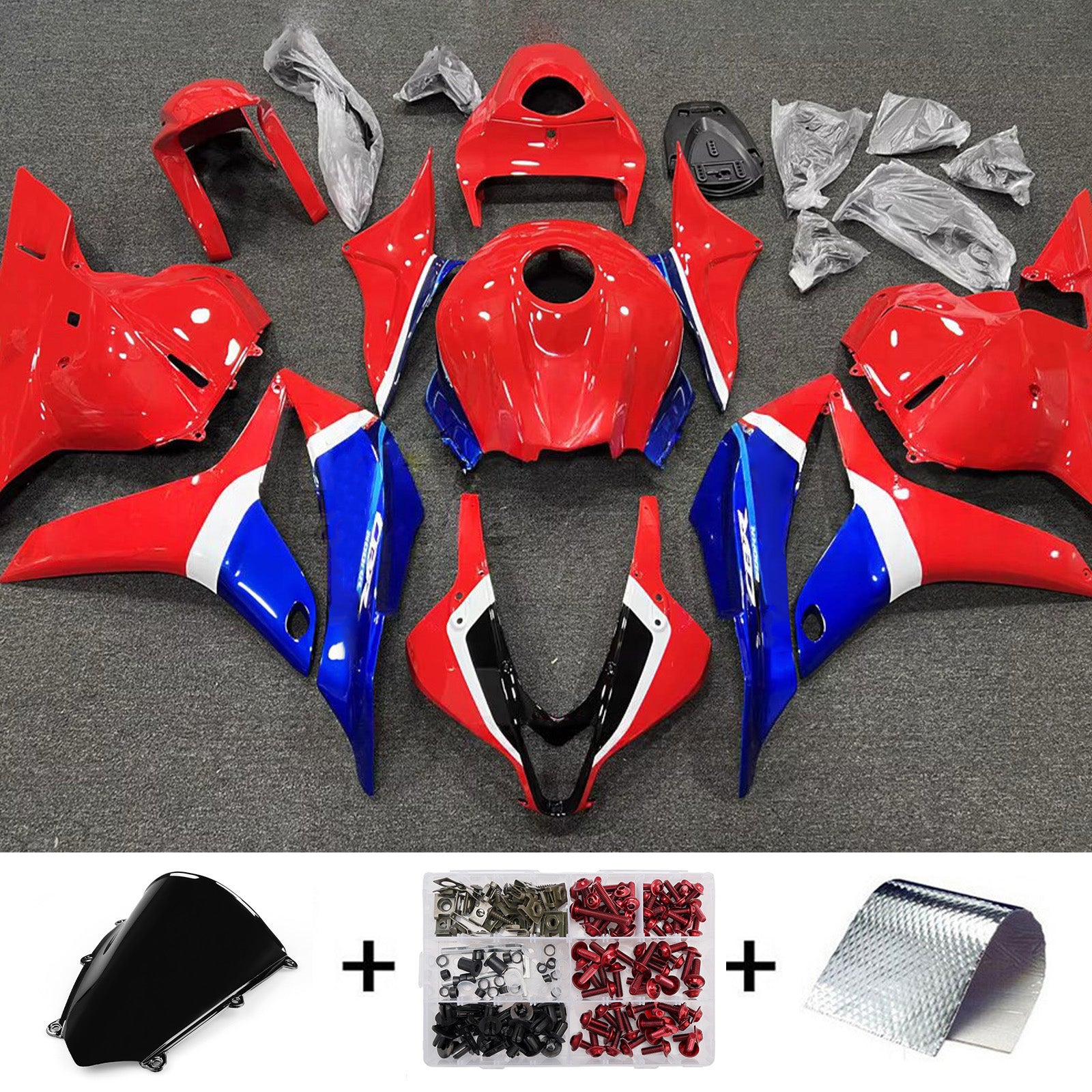 Amotopart 2009-2012 Honda CBR600RR Rood Wit Blauw Kuipset