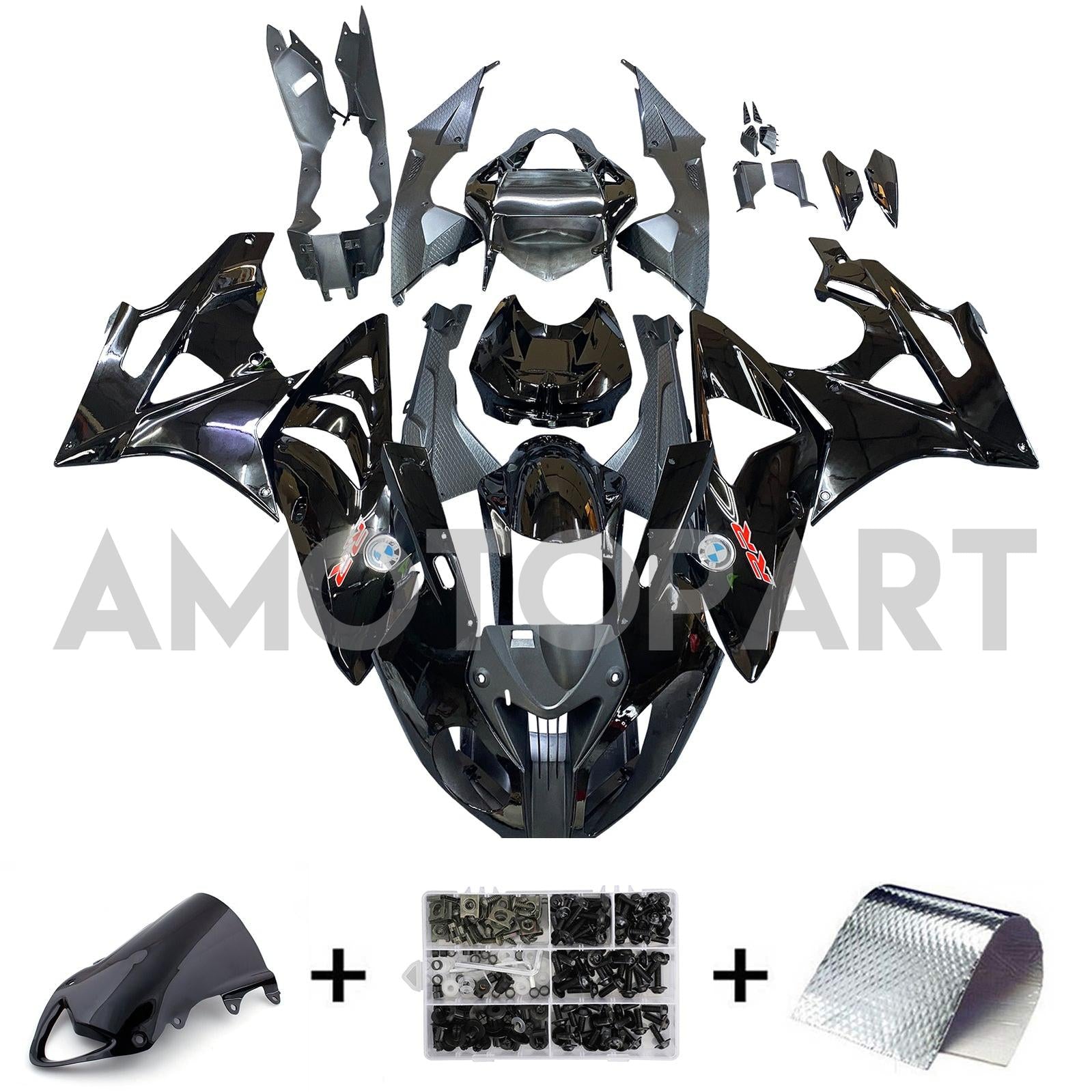 Amotopart 2009-2014 BMW S1000RR Black Fairing Kit