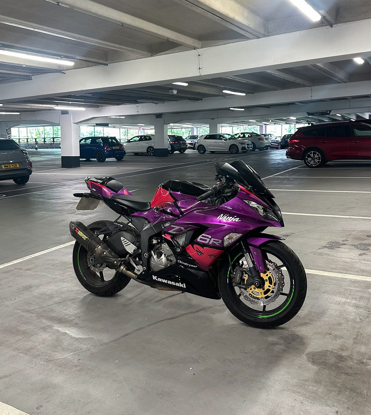 Amotopart 2013-2018 Kawasaki ZX6R 636 Purple Black Fairing Kit