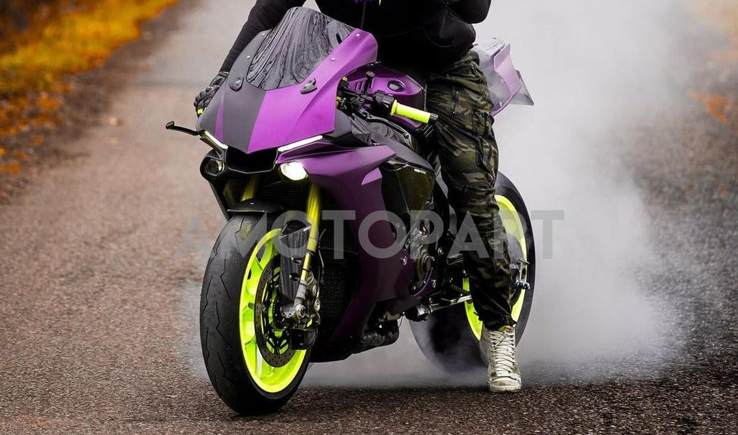 Amotopart 2015-2019 Yamaha YZF 1000 R1 Black Purple Fairing Kit