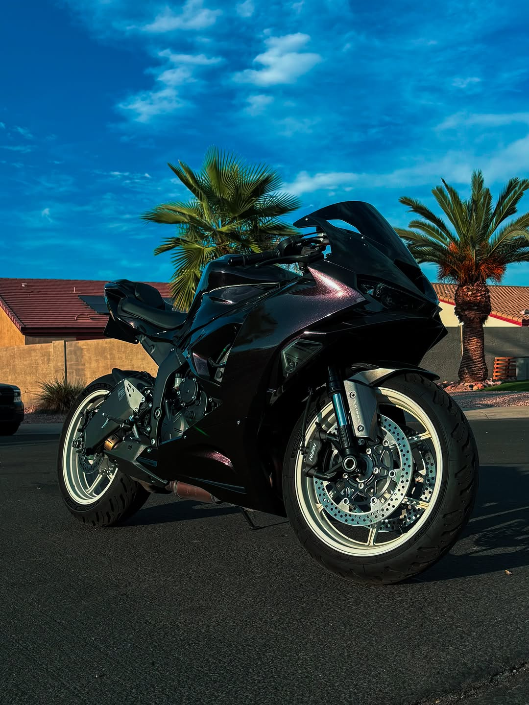 Amotopart 2024–2026 Kawasaki ZX-6R Gradient Lila Grün Verkleidungsset