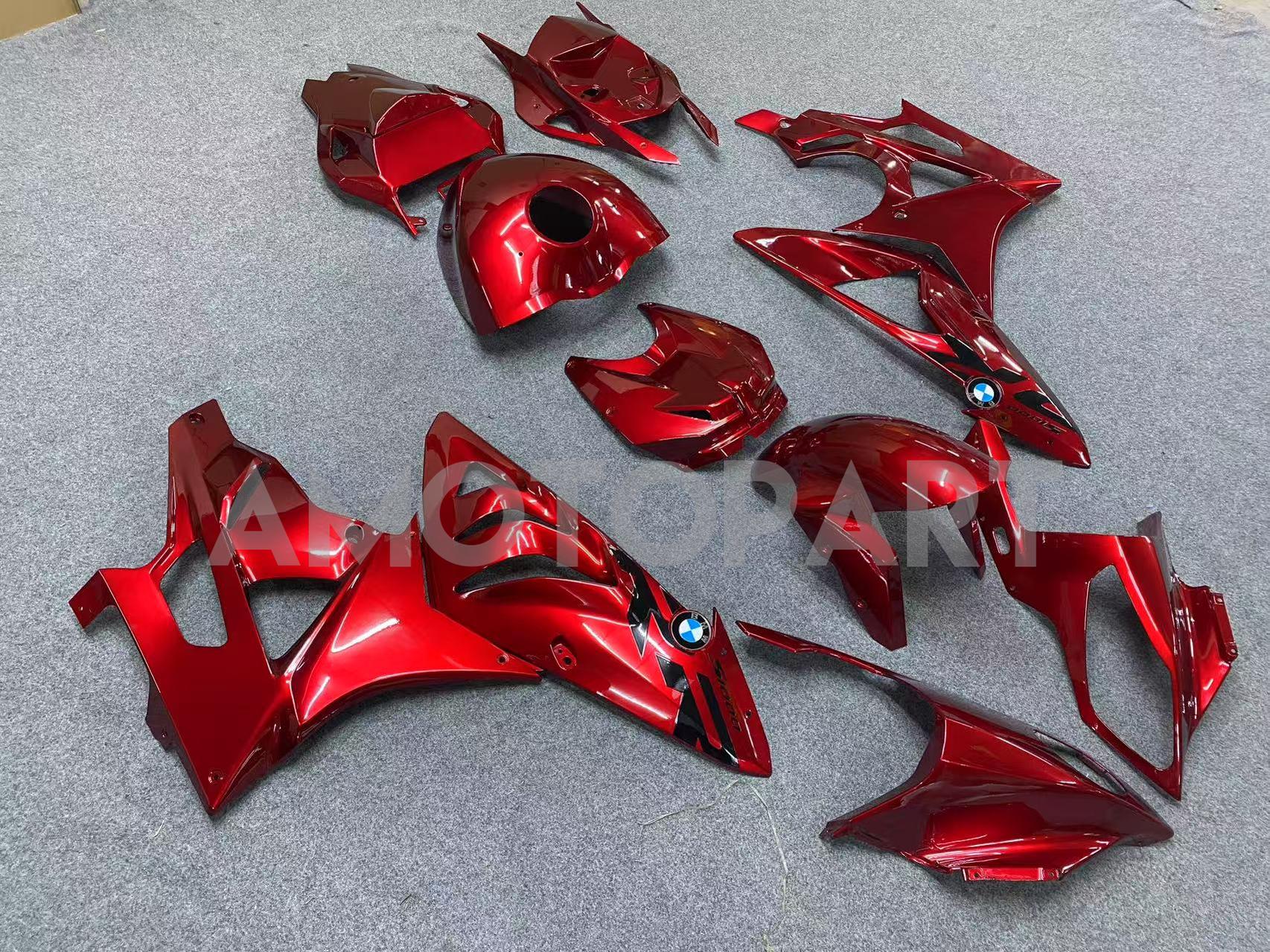 Amotopart Verkleidungsset für BMW S1000RR 2009–2014, glänzendes Rot