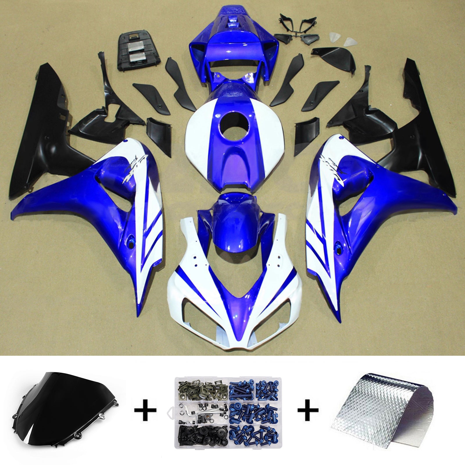 Amotopart 2006-2007 Honda CBR1000RR Blue White Fairing Kit