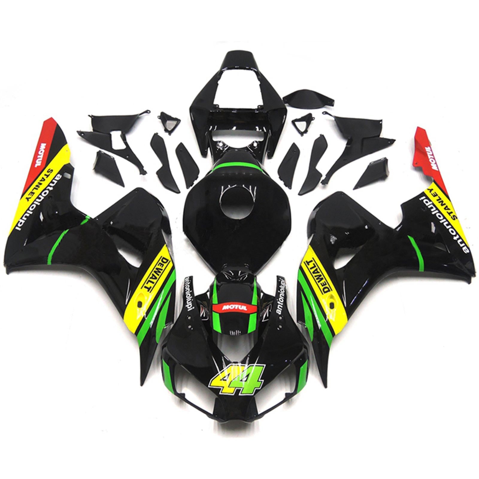 Kit carena Amotopart 2006-2007 Honda CBR1000RR giallo verde