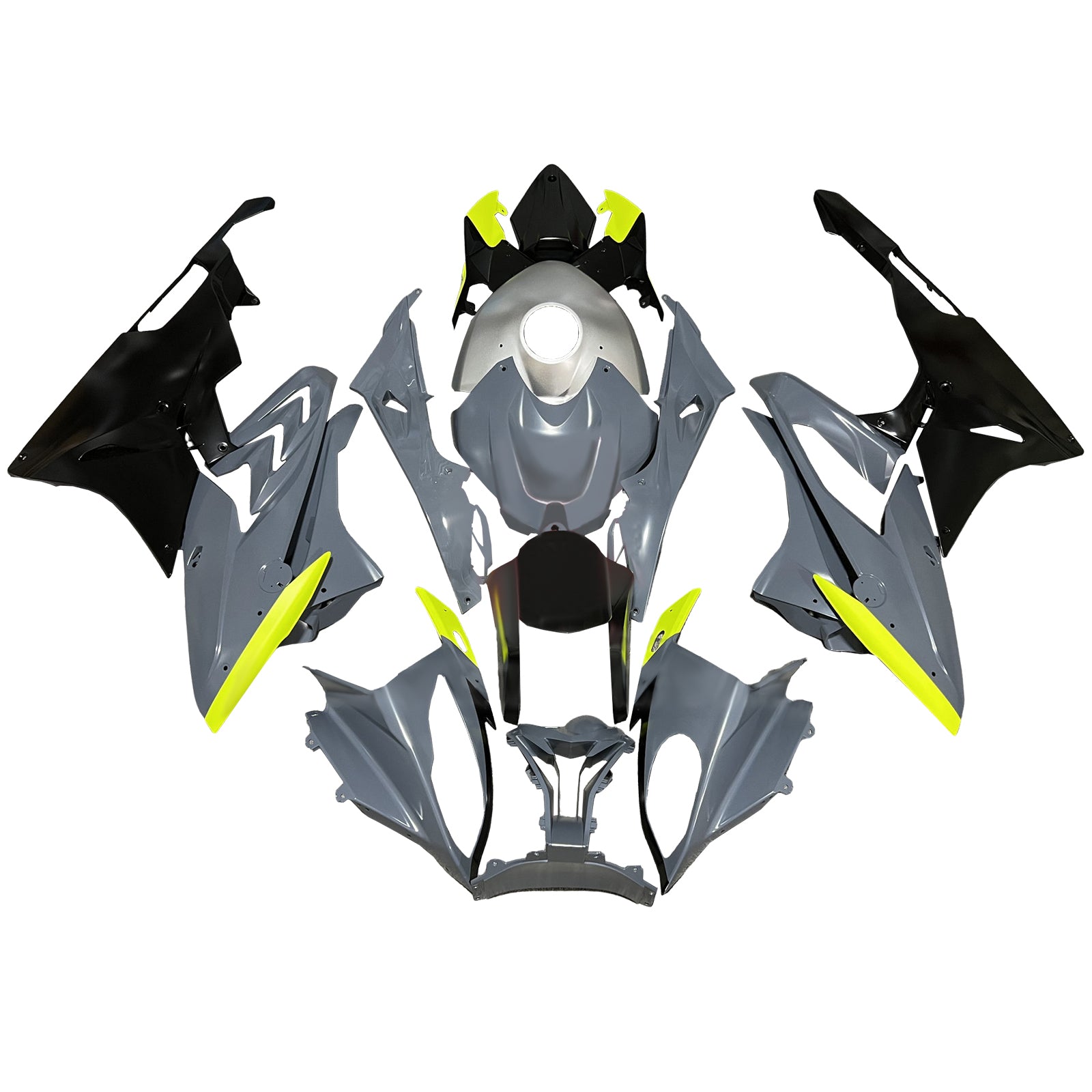 Amotopart 2009-2014 BMW S1000RR Gray Geel Black Fairing Kit