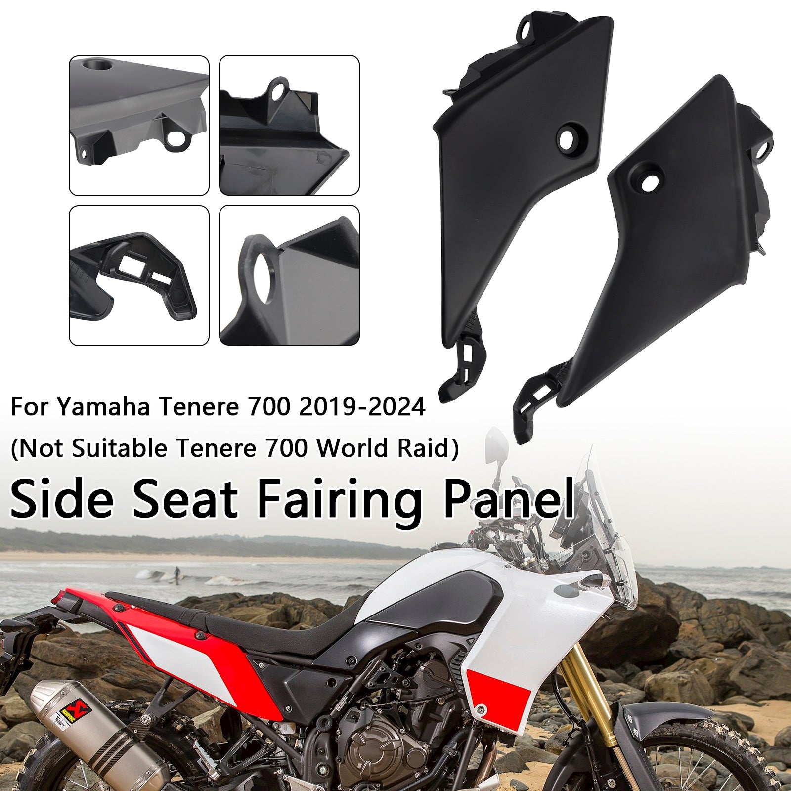 2019-2024 YAMAHA TENERE 700 Painel de carenagem de assento lateral capuz