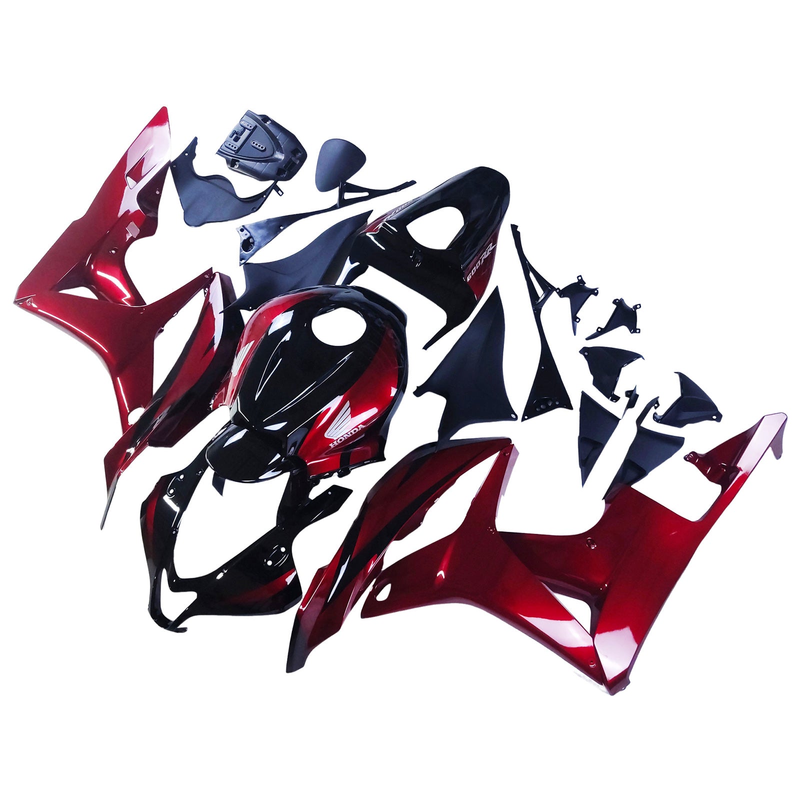 Amotopart 2007-2008 Honda CBR600RR Black Red Fairing Kit