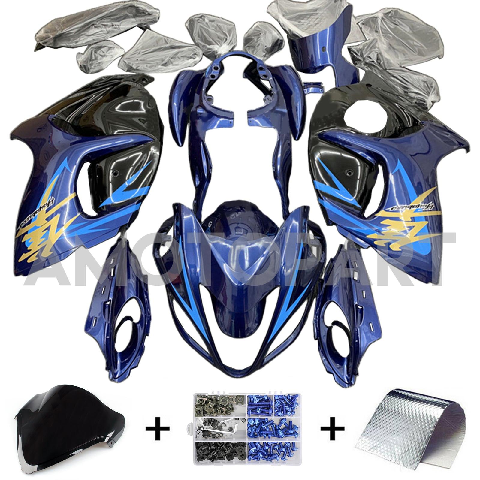 Amotopart 2008-2020 Suzuki Hayabusa GSX1300R Blue Style3 Kit de carénage