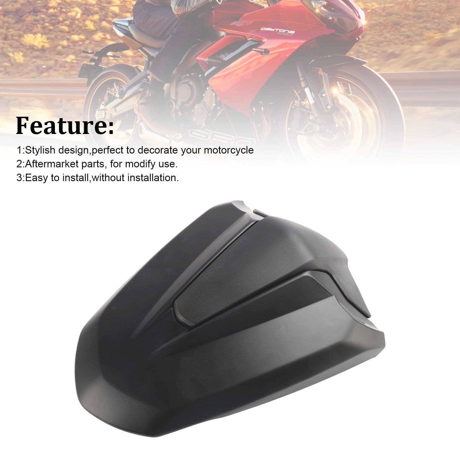 2024-2025 Daytona 660 ocasní zadní sedadlo pokrývky kapoty