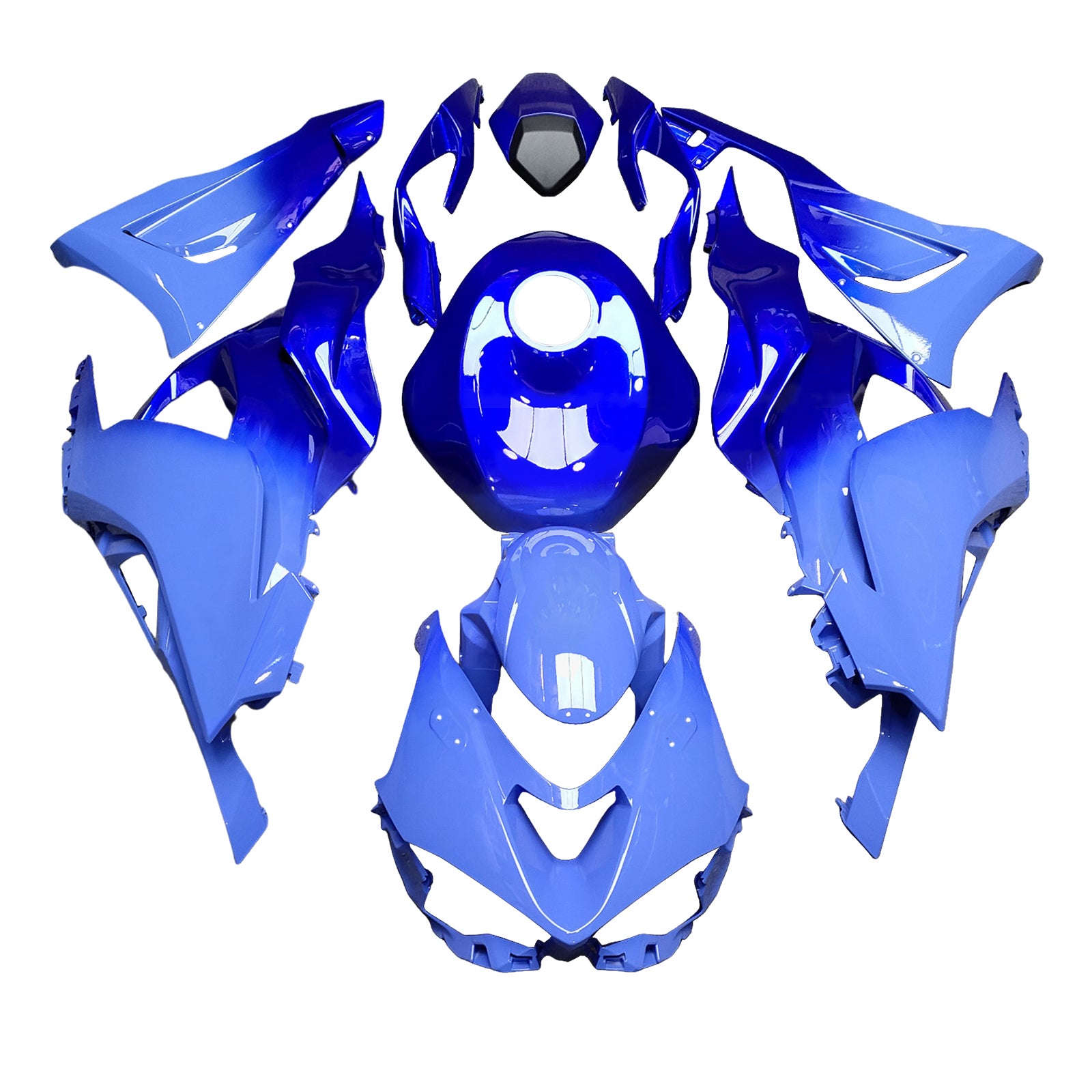 Amotopart 2024-2025 Kawasaki ZX-6R Light Blue & Dark Blue Fairing Kit