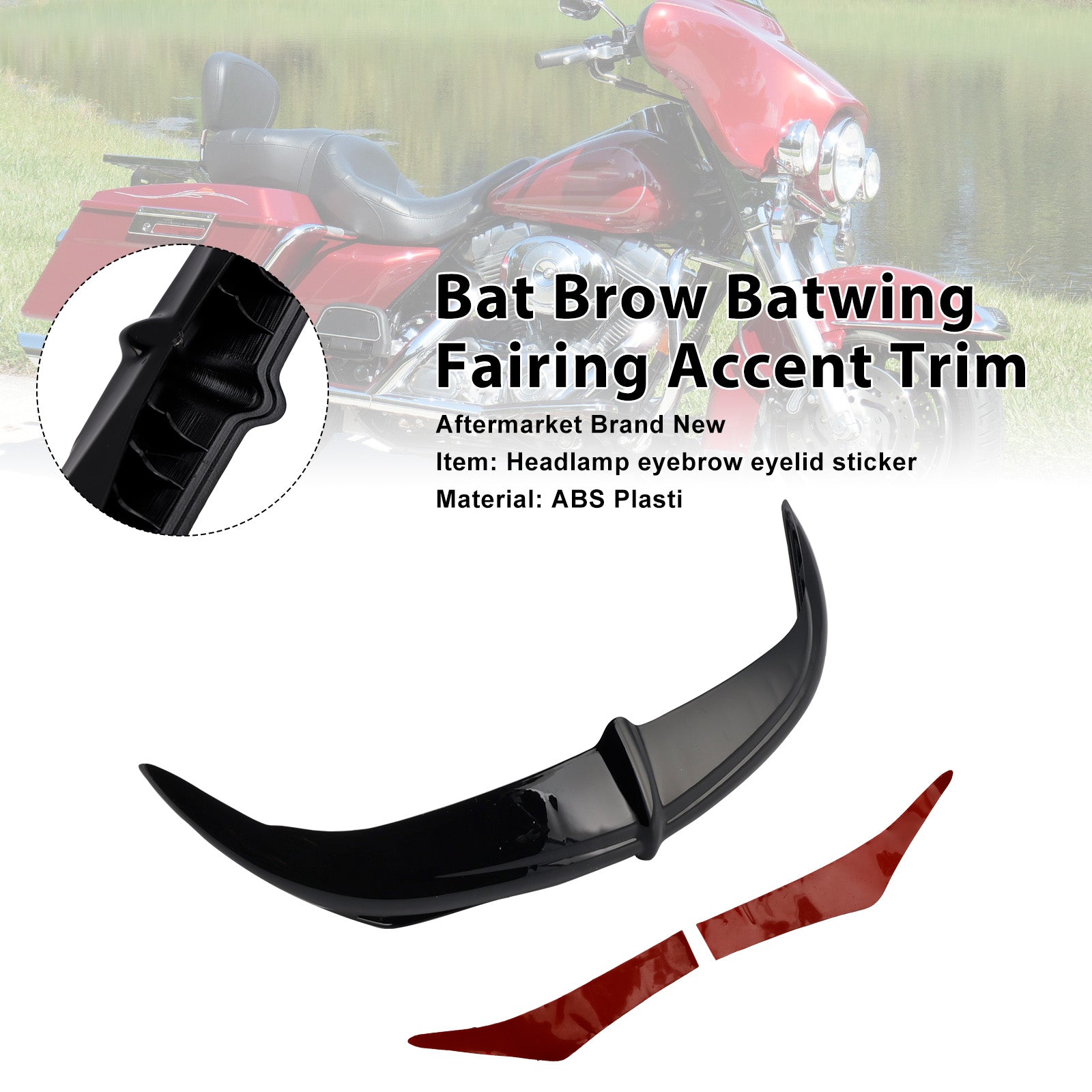 96-13 Electra Street Glides Trikes Bat Brow Batwing Fairing Accent Trim